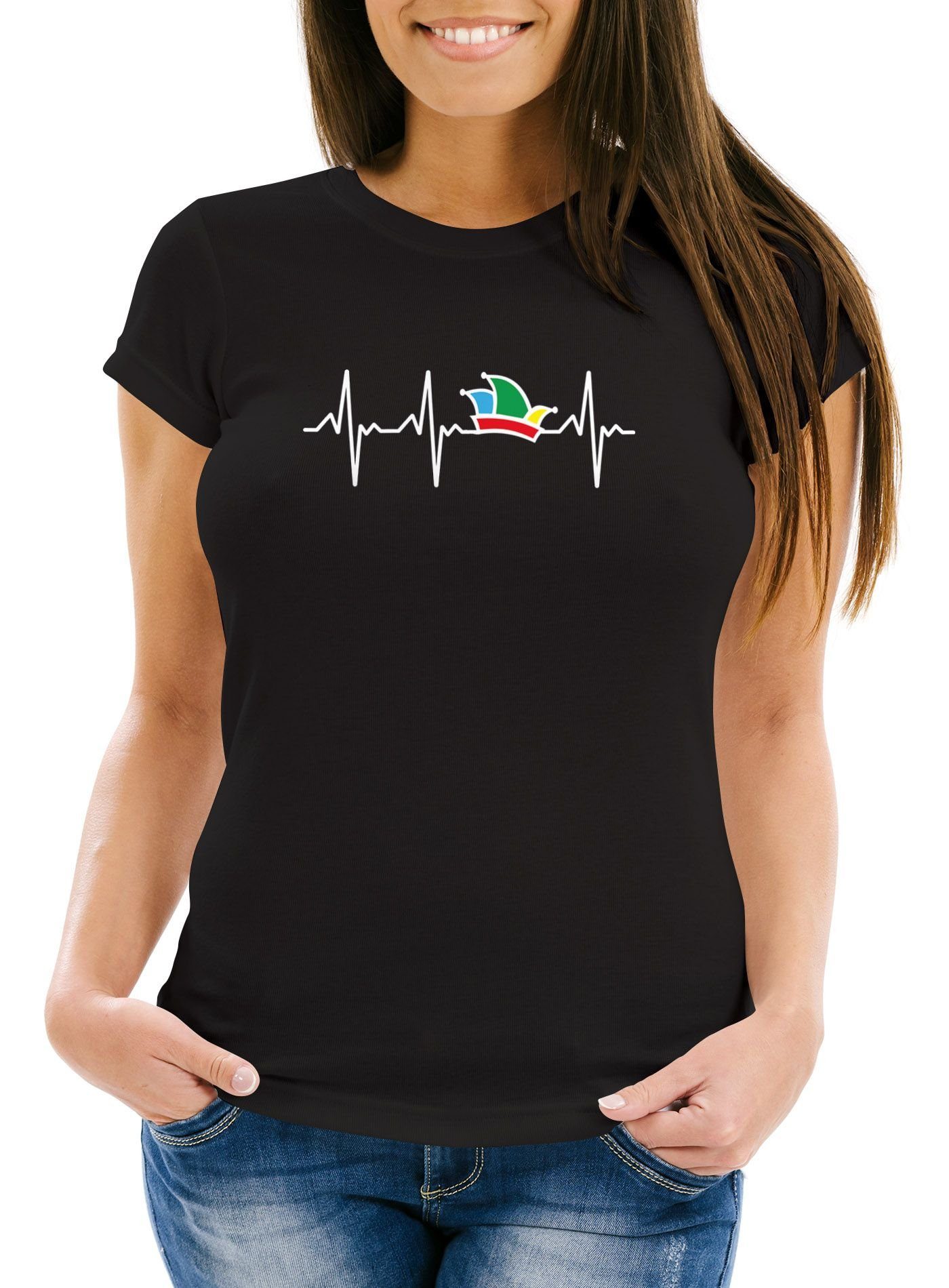 MoonWorks Print-Shirt Damen T-Shirt Fasching Karneval günstig online kaufen