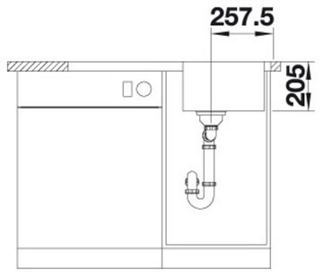 Blanco Edelstahlspüle LEMIS 45 S-IF, eckig, 50/86 cm, (1 St), zum wechselseitigen Einbau geeignet