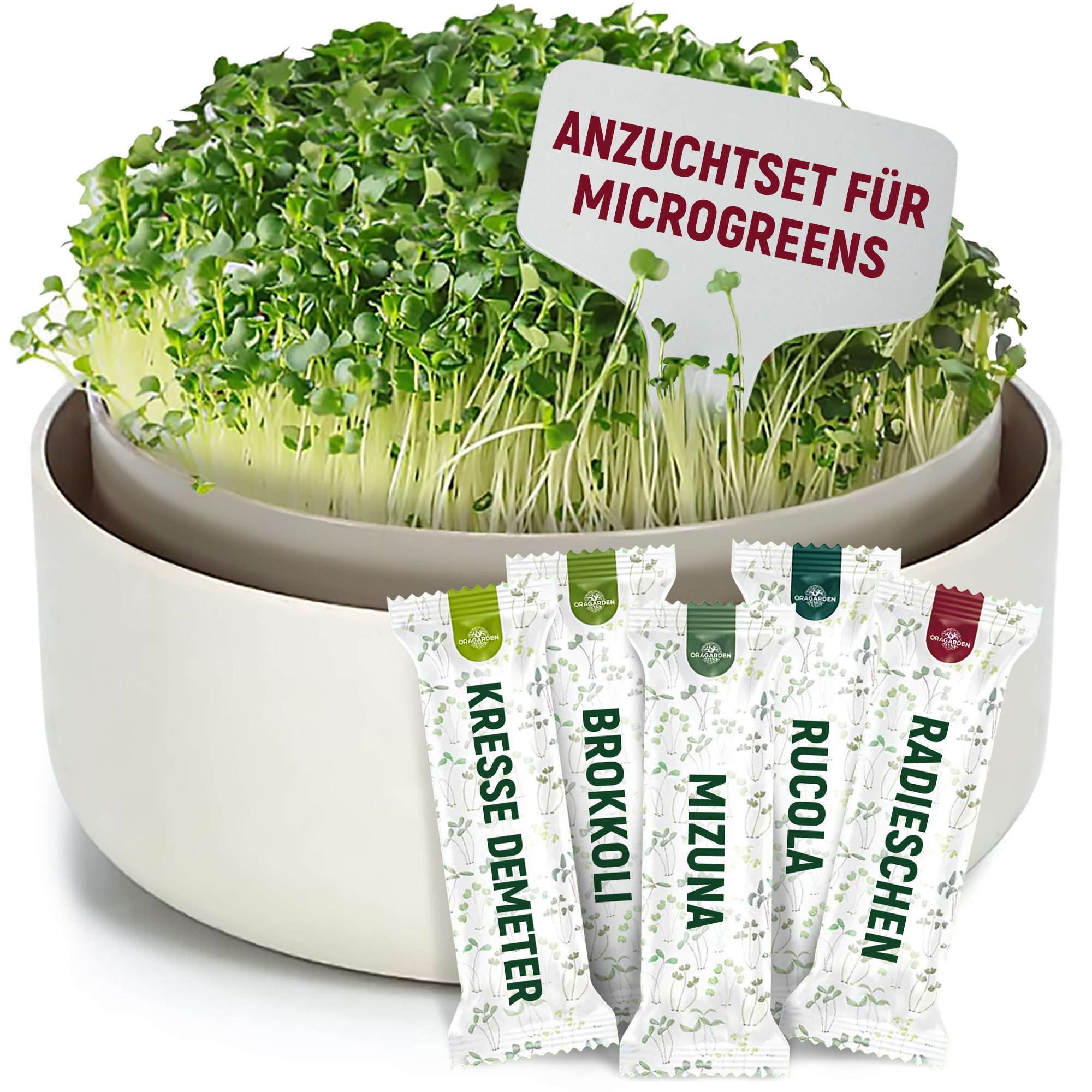 OraGarden Anzuchttopf ORAGARDEN Sprossen Anzuchtset mit 5 Bio Sorten günstig online kaufen