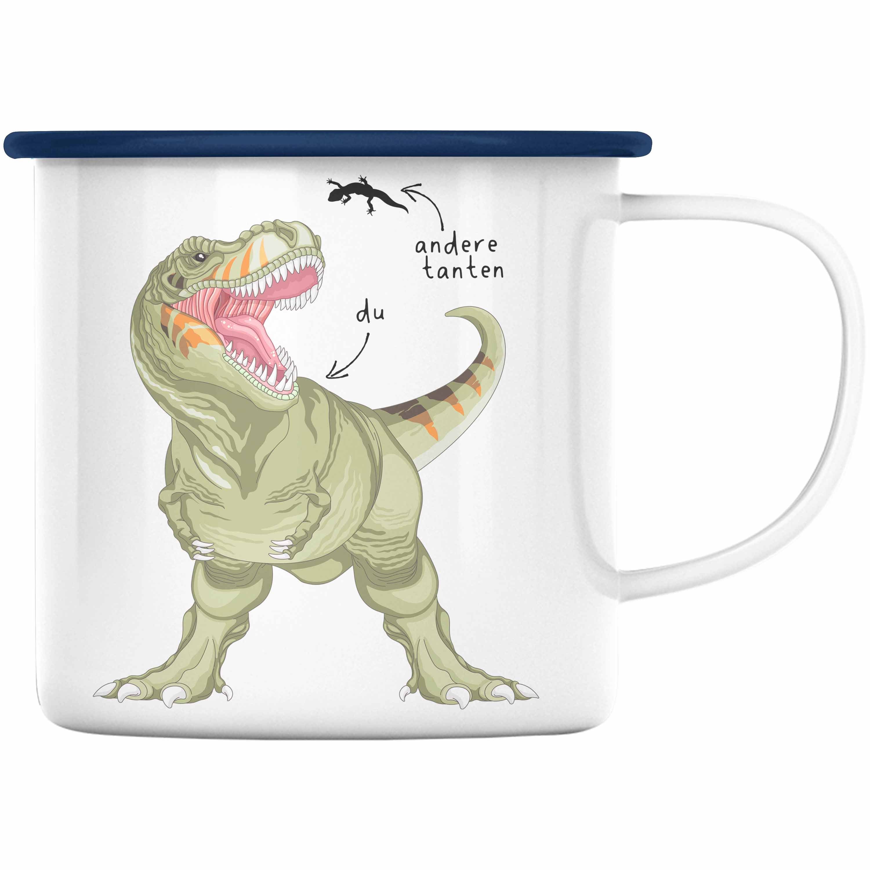 Emaille Geschenkidee Trendation Du Trendation Tasse Thermotasse Kaffeetasse für Geschenk Tante - Tanten Blau Tante Geburtstag Lustig Beste Andere