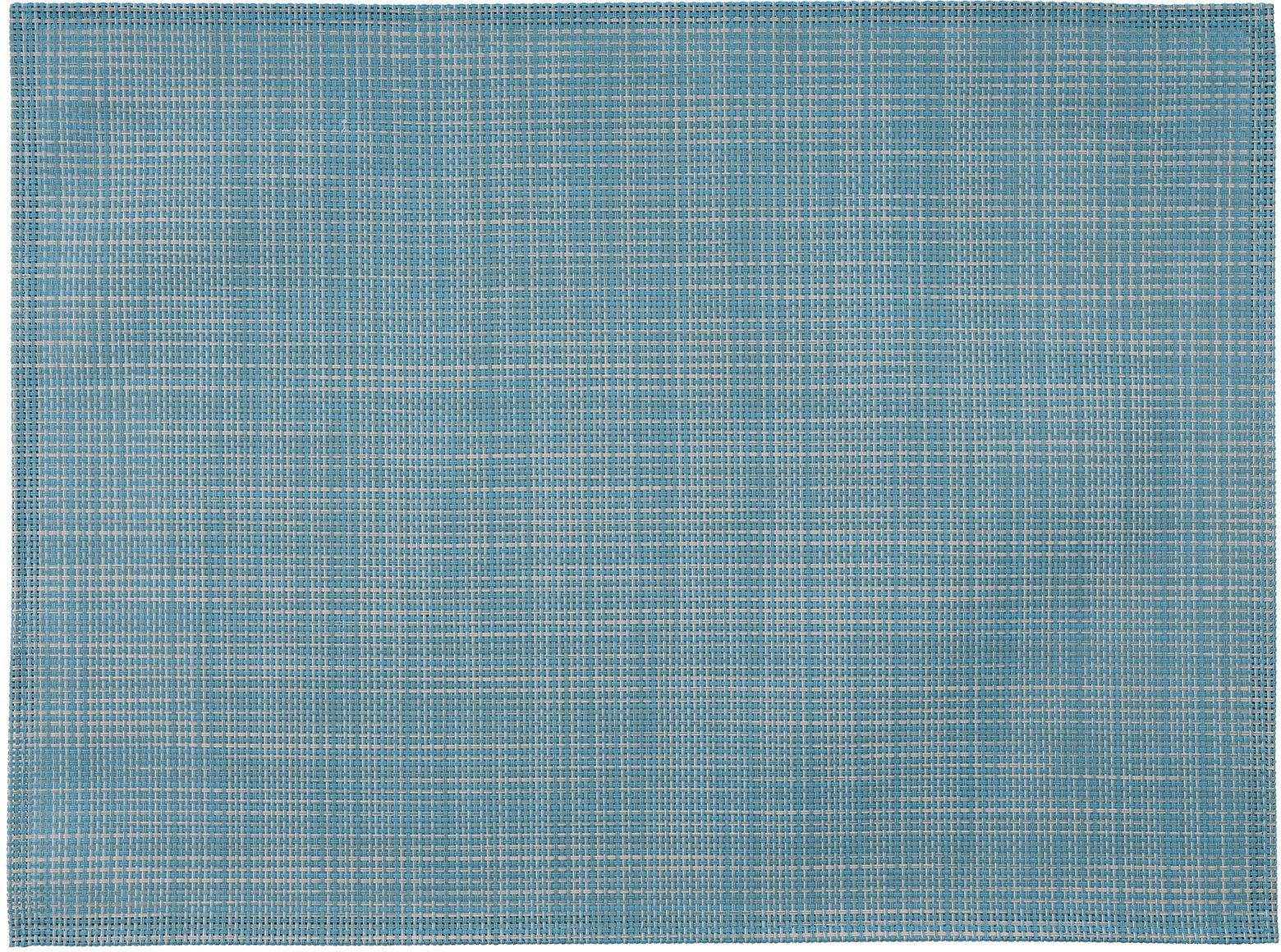 Platzset, Schmalband, APS, weiß/hellblau abwischbar, Rand, cm (6-St), leicht 45x33 mit umgenähten