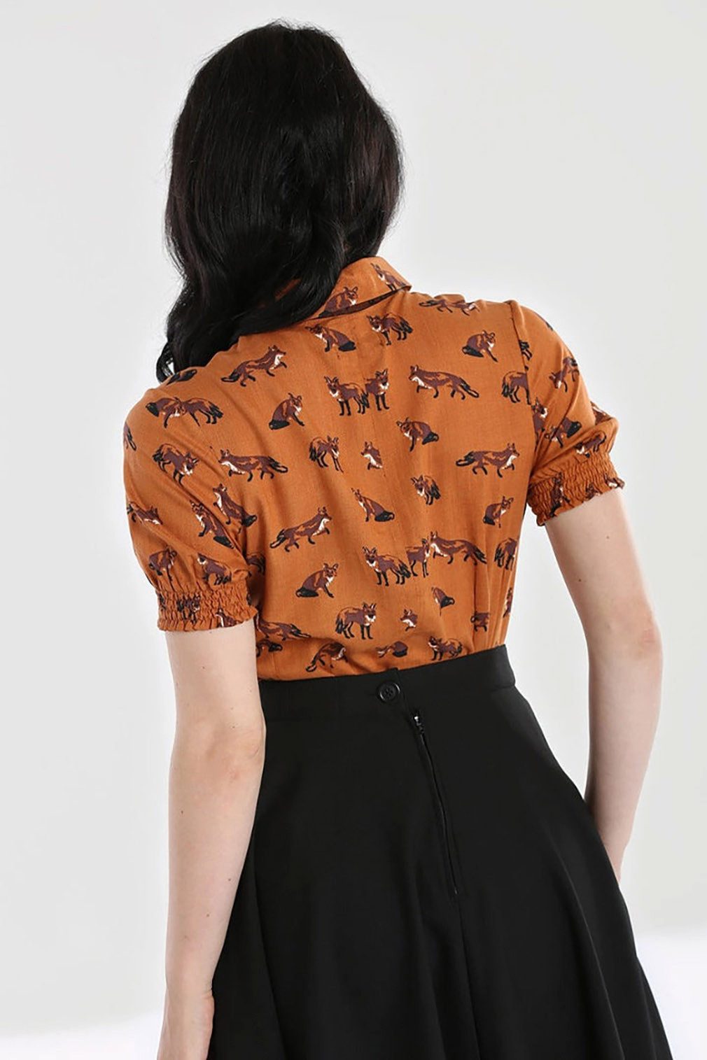 Hell Bunny Blusenshirt Vixey Braun günstig online kaufen