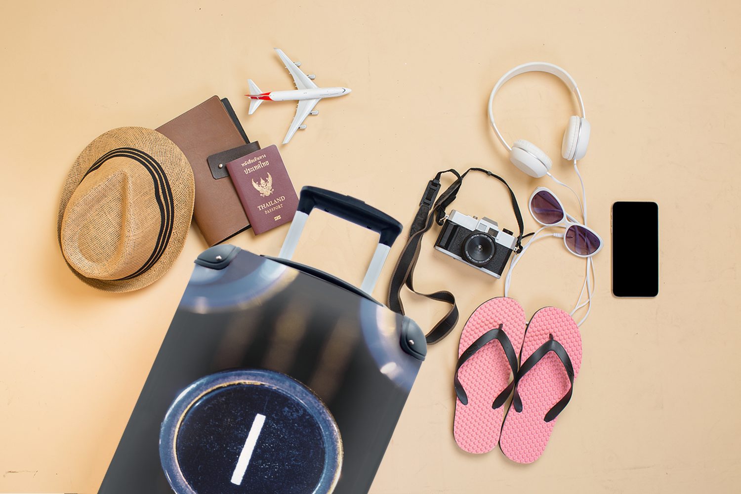 Trolley, Reisetasche Ferien, für Reisekoffer Rollen, 4 Buchstabe MuchoWow Handgepäck Handgepäckkoffer auf rollen, I mit Schreibmaschine,