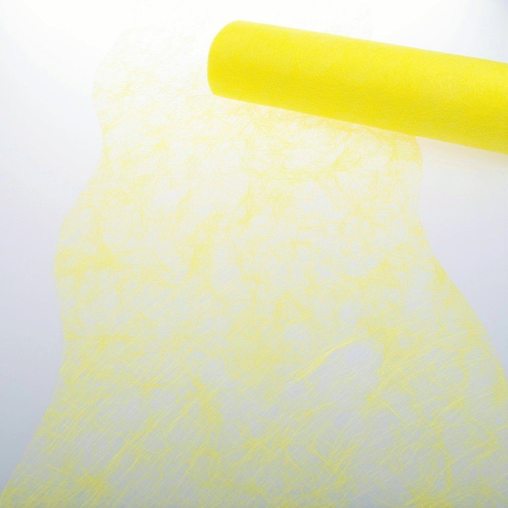 Deko AS Tischläufer Sizoflor Tischband Wellenschnitt gelb ca. 25 cm Rolle 25 Meter 60W 010