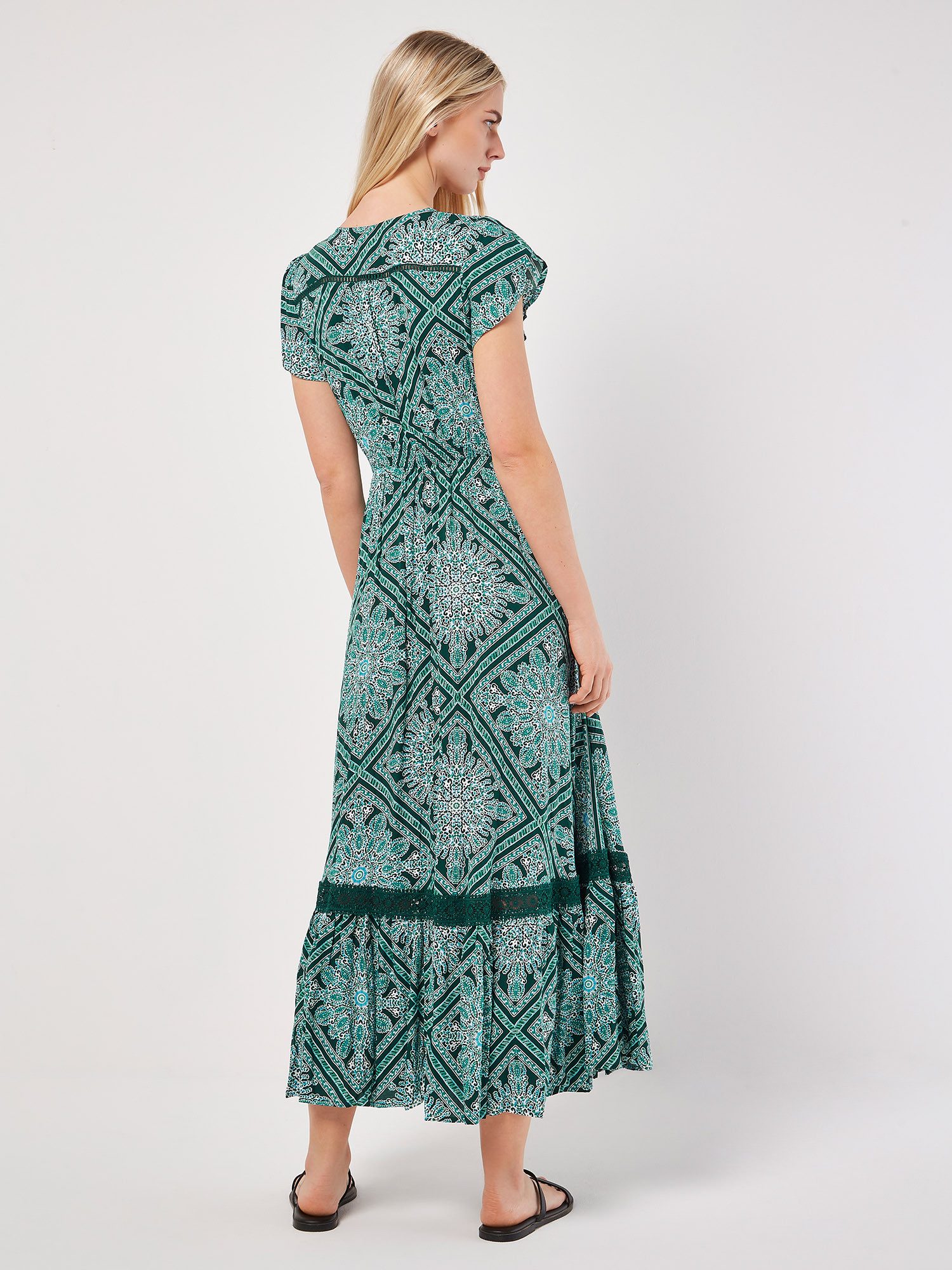 Apricot Maxikleid Maxikleid, mit bestickter Bordüre günstig online kaufen
