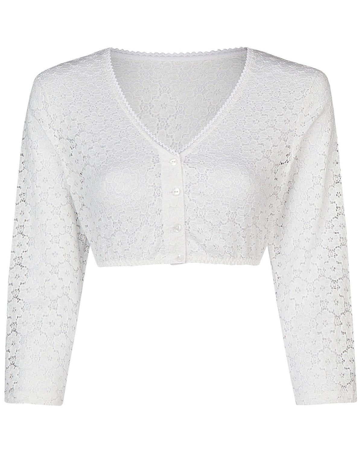Dirndlbluse 3/4 Arm 'Riley' Bio Baumwolle 40471327, Weiß