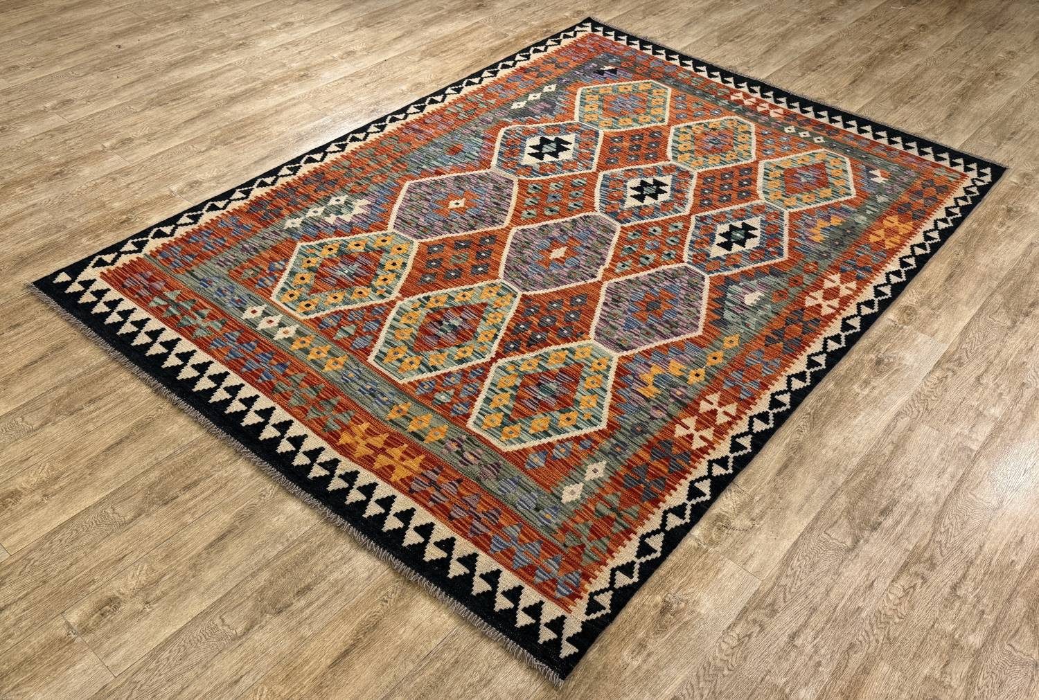 Rug Studios Teppich KELIM ORIGINAL HANDGEARBEITET, Rechteckig, Höhe: 5 mm, Handgefertigt, 182 x 252 cm, Multi