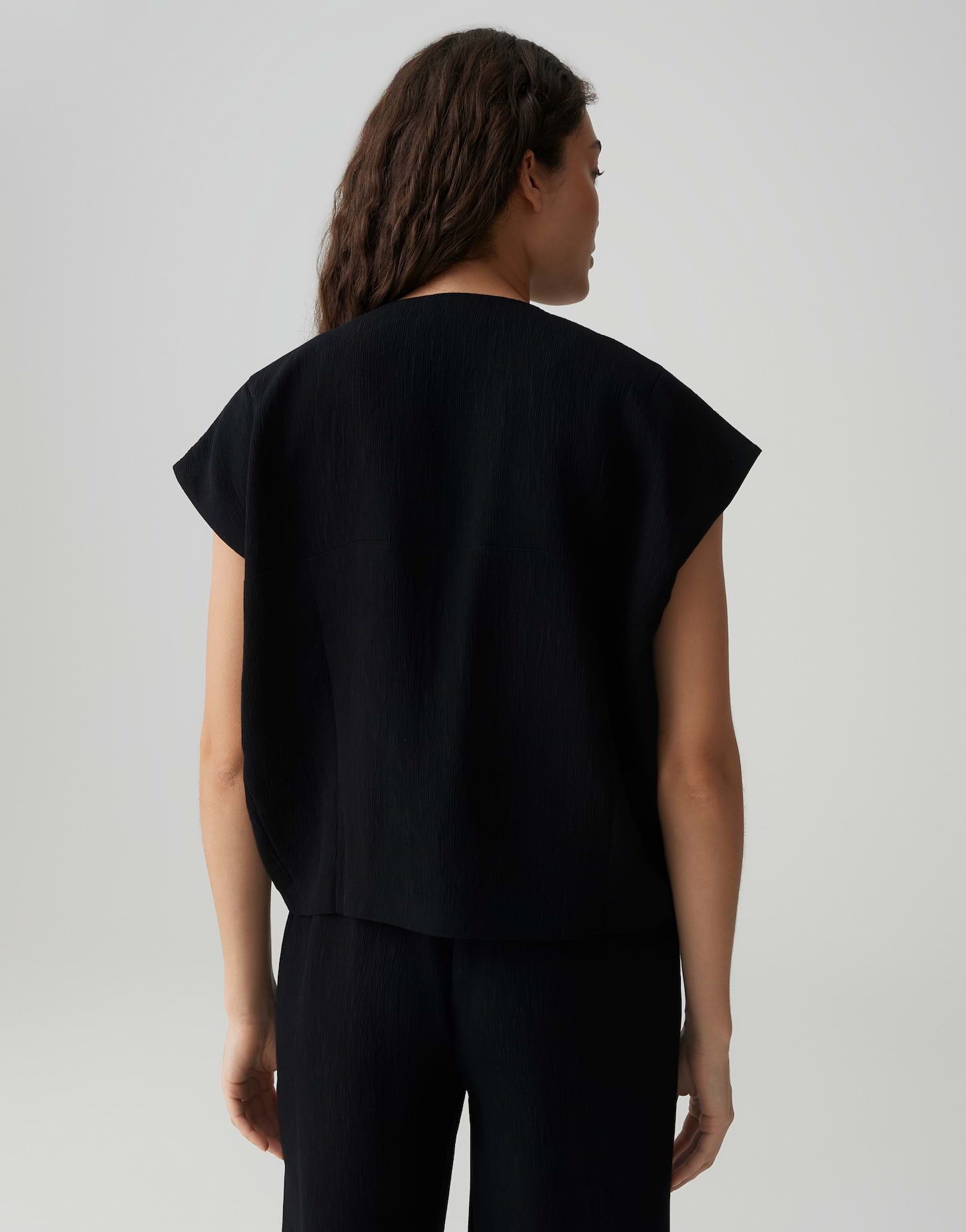 OPUS PANTS Anzugweste Wenali aus Webware in ovalem Schnitt Überschnittene Schulter für einen modernen Layering Look