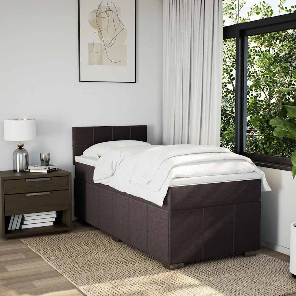 vidaXL Bett Boxspringbett mit Matratze Dunkelbraun günstig online kaufen