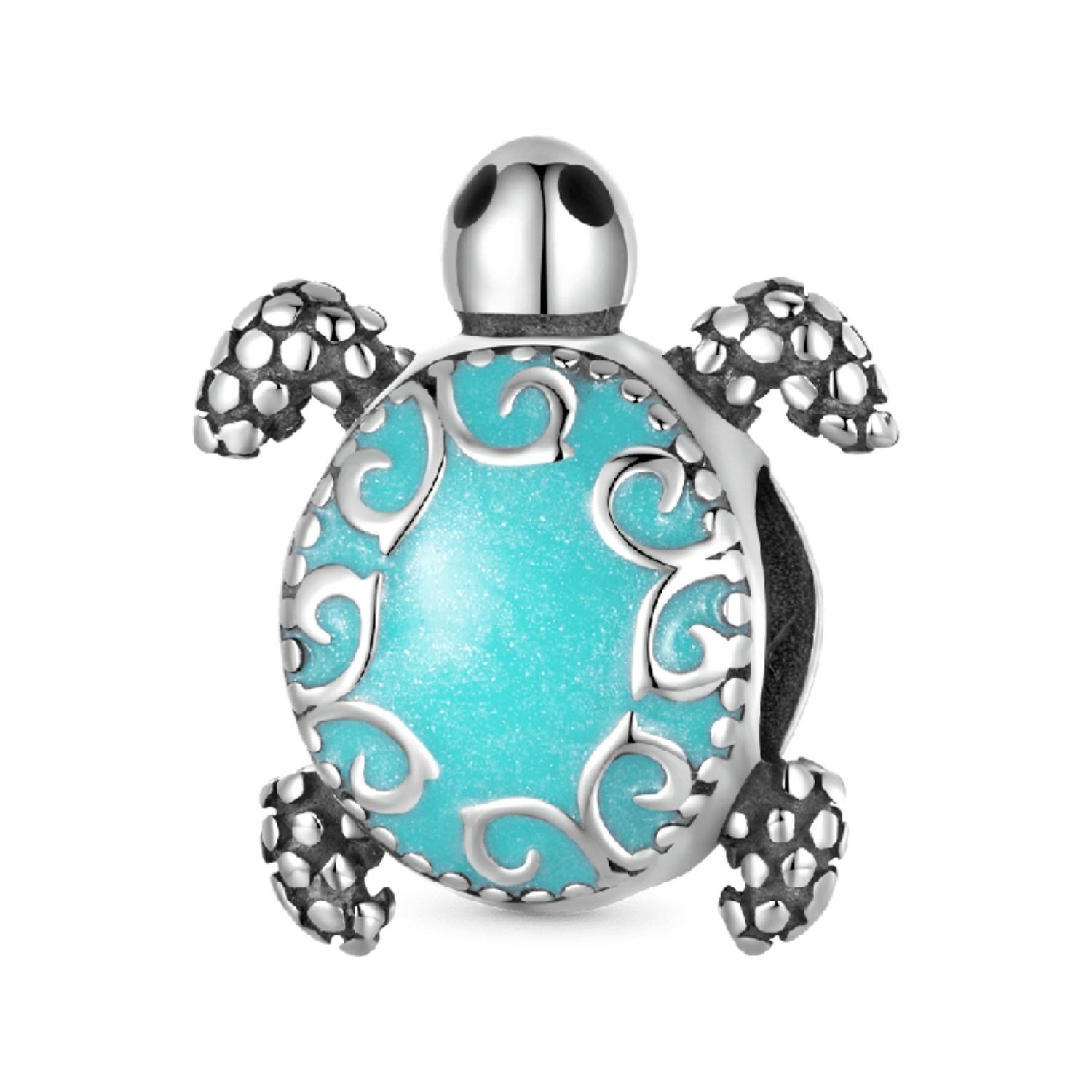 Gnoce Bead Gnoce Charm Schildkröte Türkis IDC155 Silber