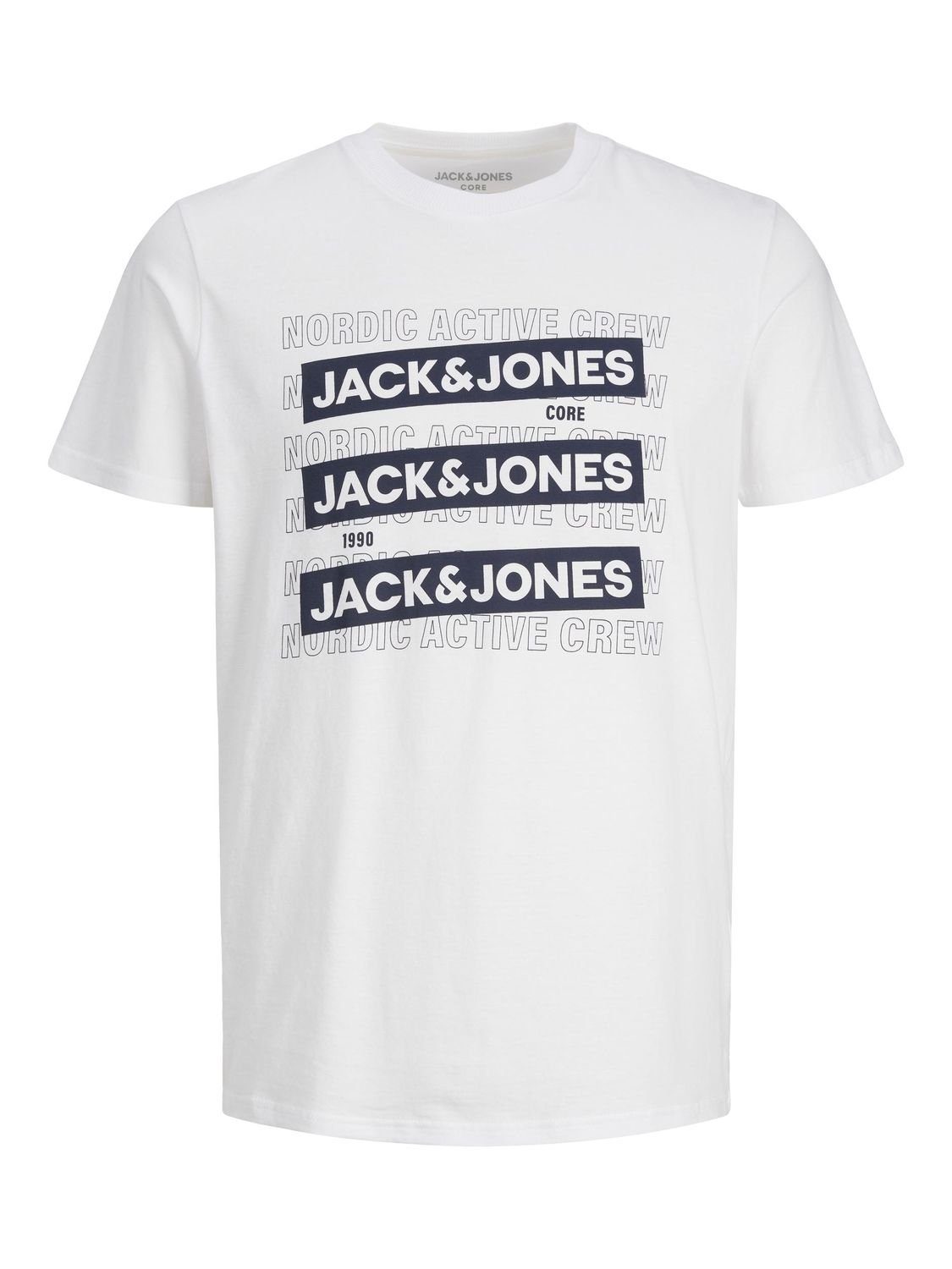 aus LOGO Jones & JCOSPIRIT Baumwolle White Jack 12235249 (1-tlg) T-Shirt
