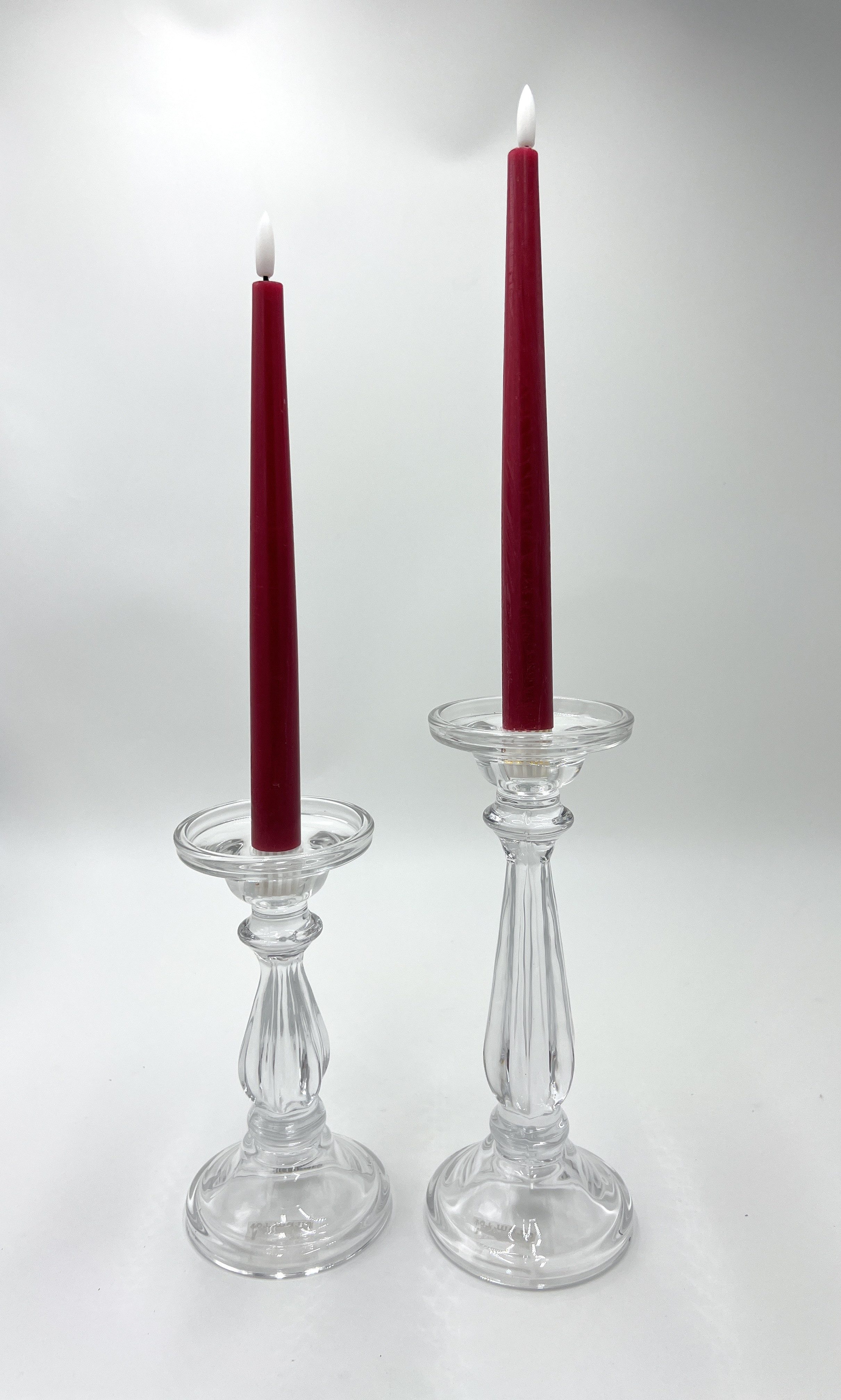 formano Kerzenständer Kerzenständer Glas 2er Set für Stab- und Stumpenkerzen, 20/25 cm (Spar-Set, 2er-Set), aus Glas