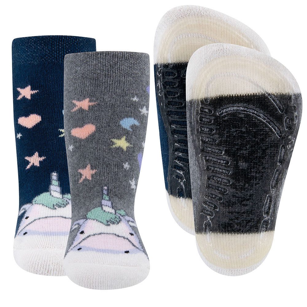 ABS-Socken Stoppersocken SoftStep Einhorn 2er Pack