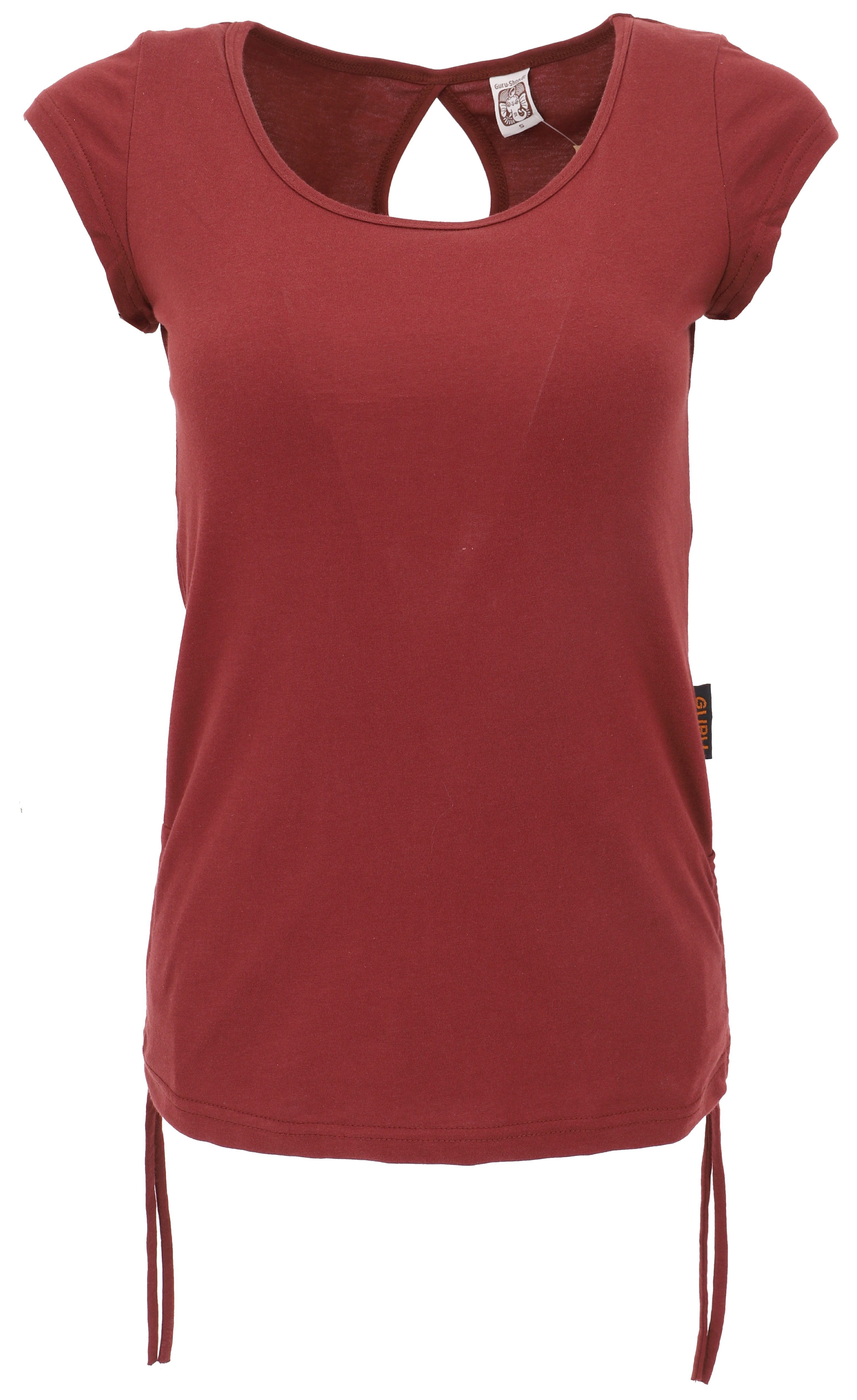 Guru-Shop T-Shirt Yoga T-Shirt aus Bio-Baumwolle - rotbraun Ethno Style, al günstig online kaufen