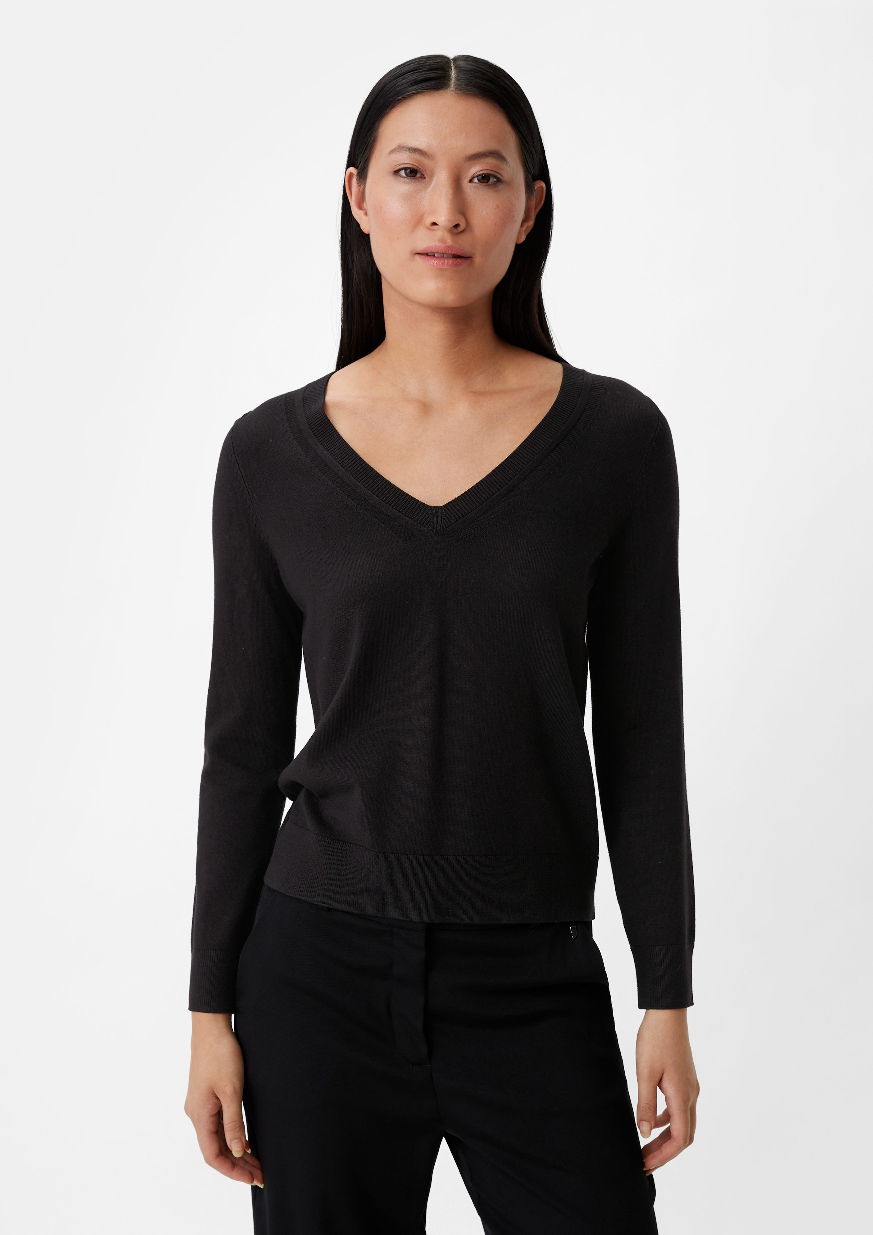 Langarmshirt Strickpullover aus Viskosemix