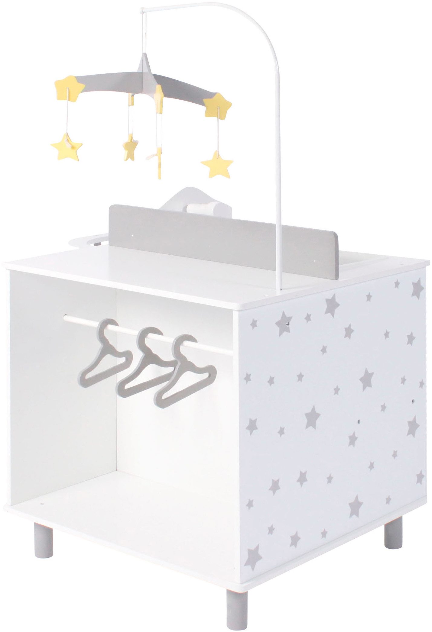 CHIC2000 Puppenwickeltisch Puppen-Wickelstation Stars grey, mit Mobile