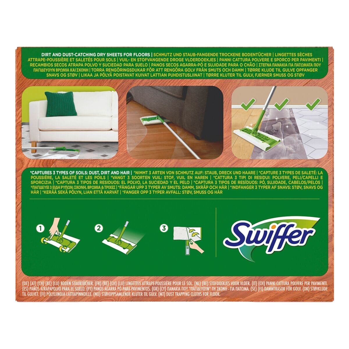 Swiffer DRY Holz & Parkett Reinigungstücher (18er Pack trockene Bodentücher)