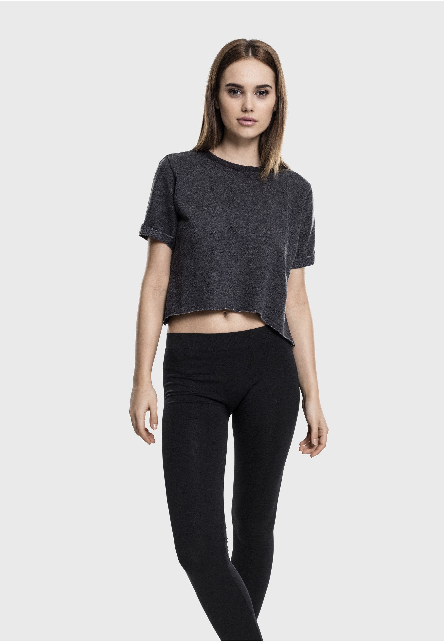 URBAN CLASSICS Sweatshirt Urban Classics Damen Ladies Cropped Burnout Short günstig online kaufen