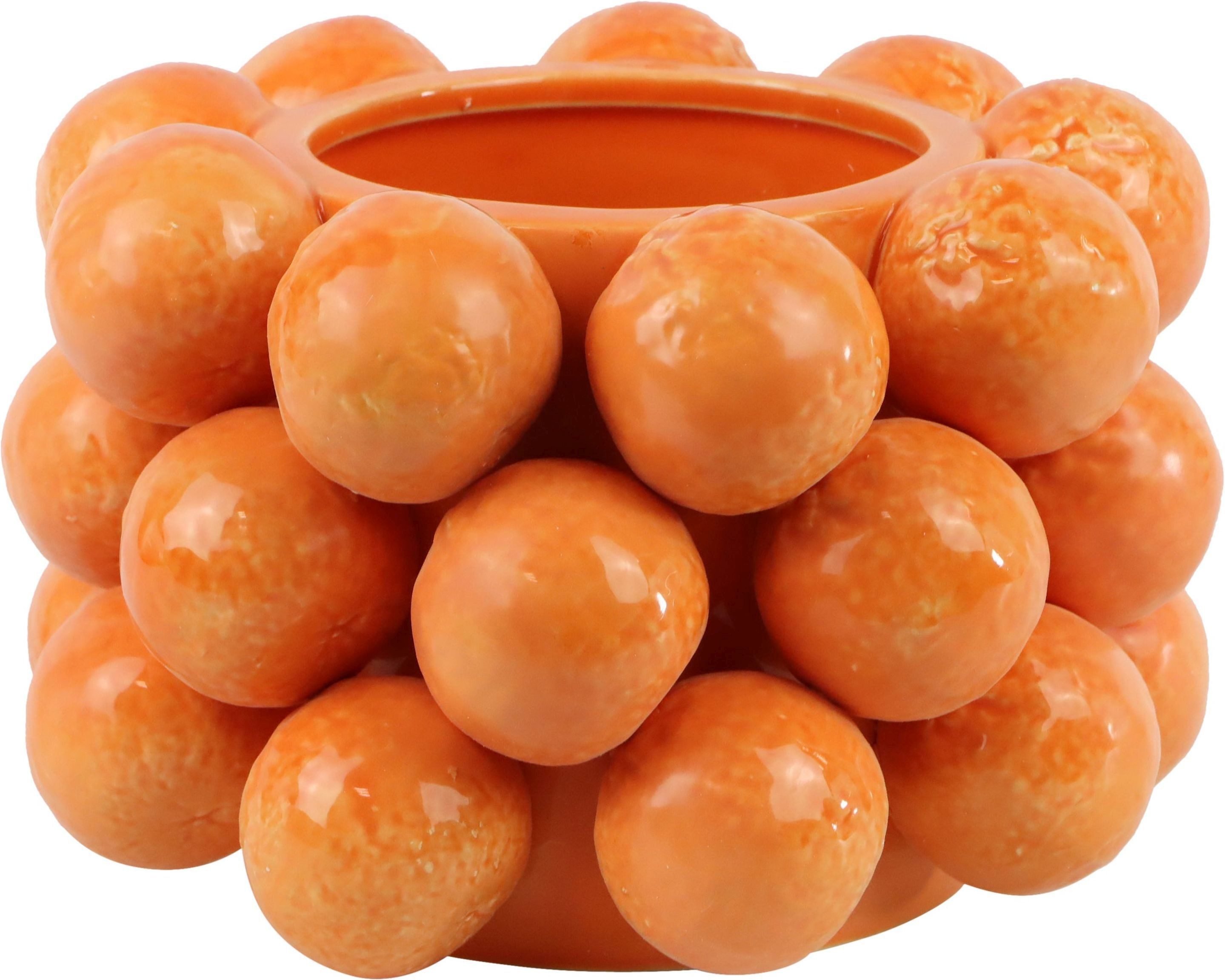 FURNARO Übertopf, handgefertigt in Orangendesign, aus Keramik ca. 21cm