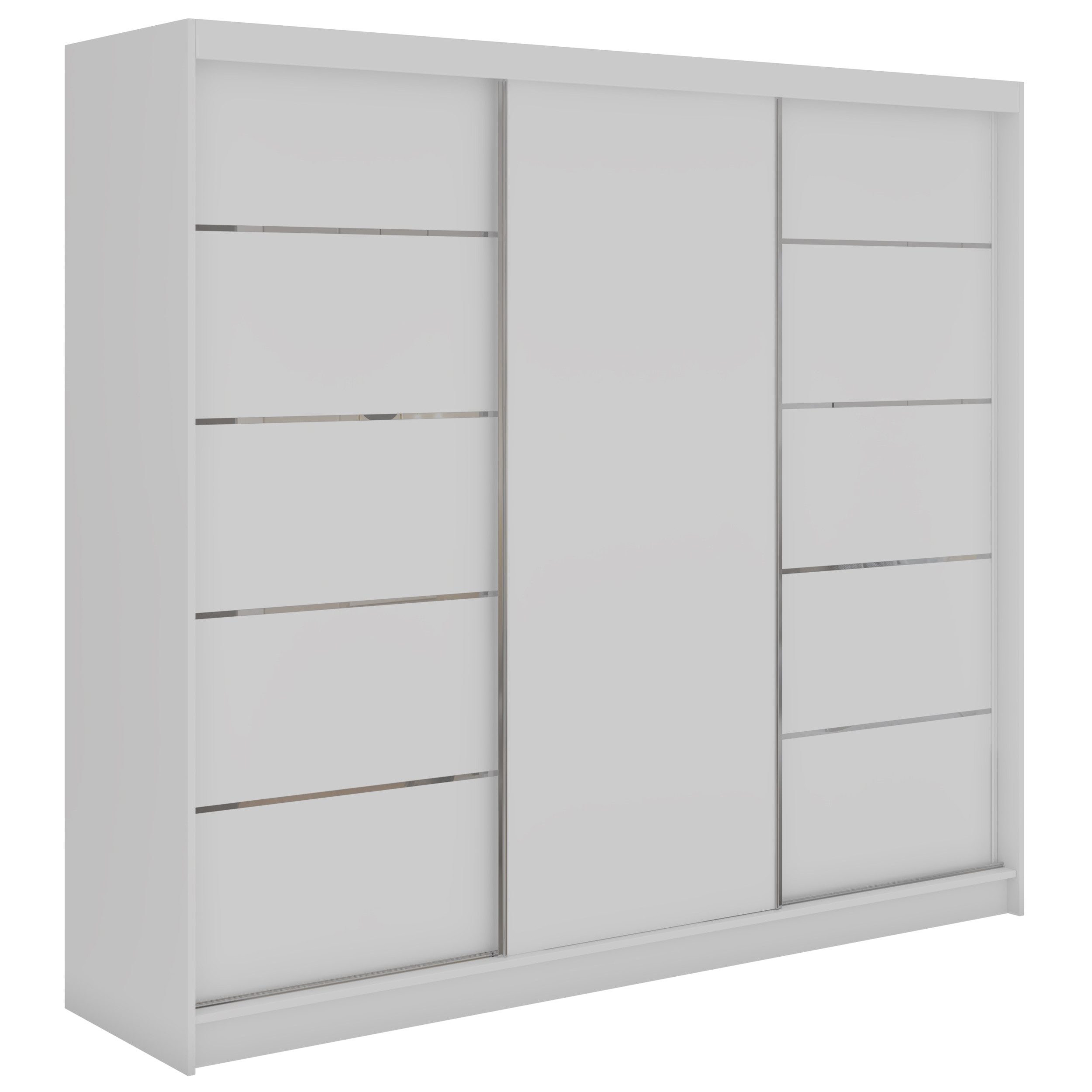 MKS MÖBEL Schiebetürenschrank MACEDONIA 240 (Set, Wäscheschrank, mit Einlegeböden) Schwebetürenschrank 240 cm, Platzsparend, optional Schubladen – Bild 2 von 5