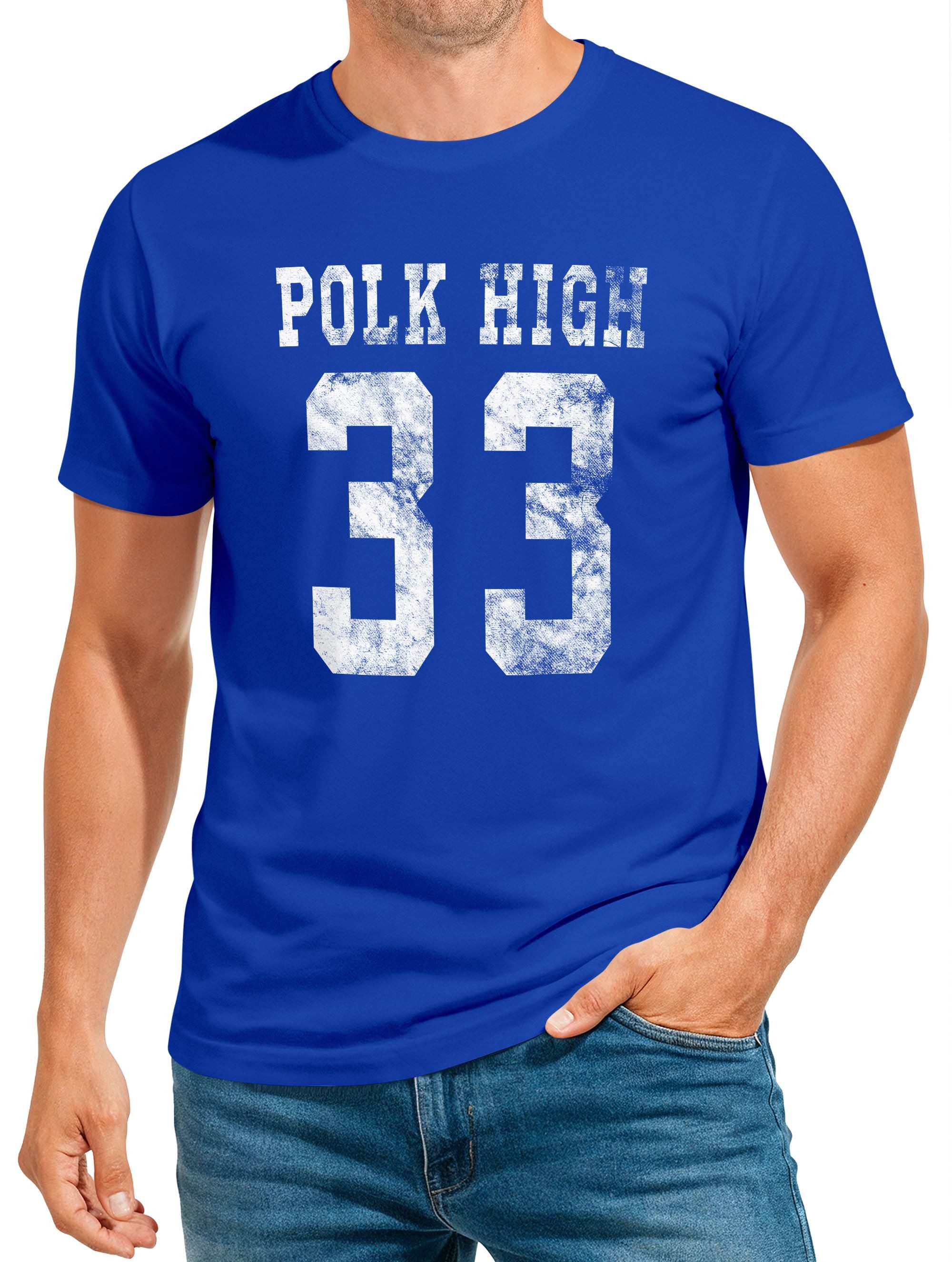 Print-Shirt Herren T-Shirt Polk High Trikot Football 90er Fasching Karneval