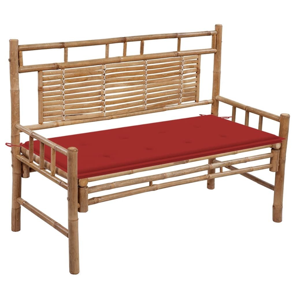 vidaXL Gartenbank Gartenbank mit Auflage 120 cm Bambus (1-St)