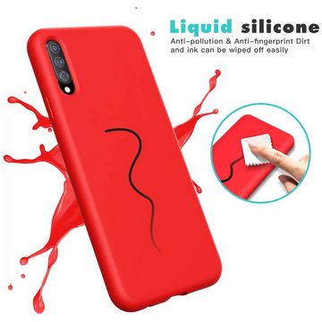 CoolGadget Handyhülle Rot als 2in1 Schutz Cover Set für das Samsung Galaxy A50 / A30s 6,4 Zoll, 2x Glas Display Schutz Folie + 1x TPU Case Hülle für Galaxy A50 / A30s