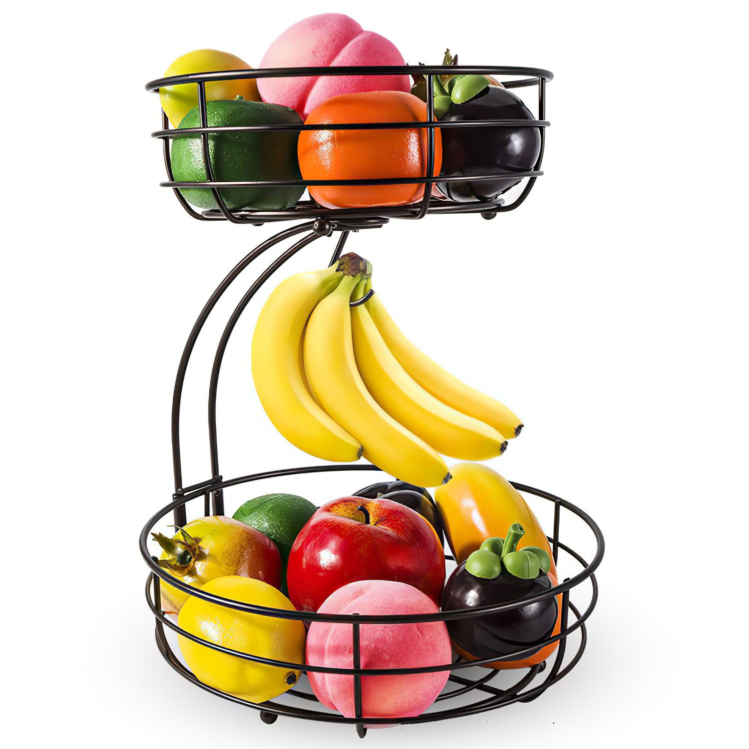Etagere Obstkorb Obstschale 2 Stöckig mit Bananenhalter
