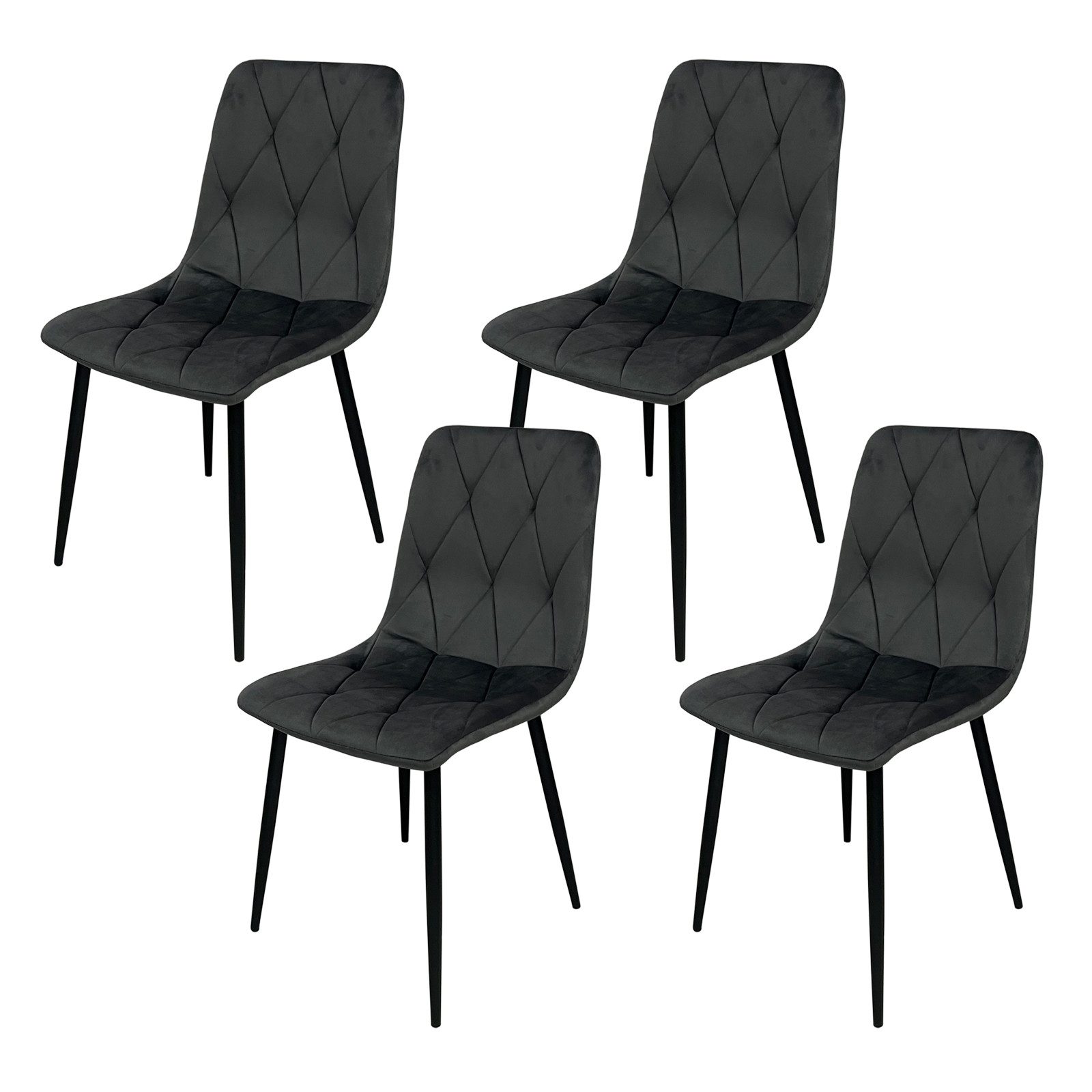 HTI-Living Esszimmerstuhl Stuhl Mesa Eco 4er-Set Velvet Grau (Set, 4 St), E günstig online kaufen