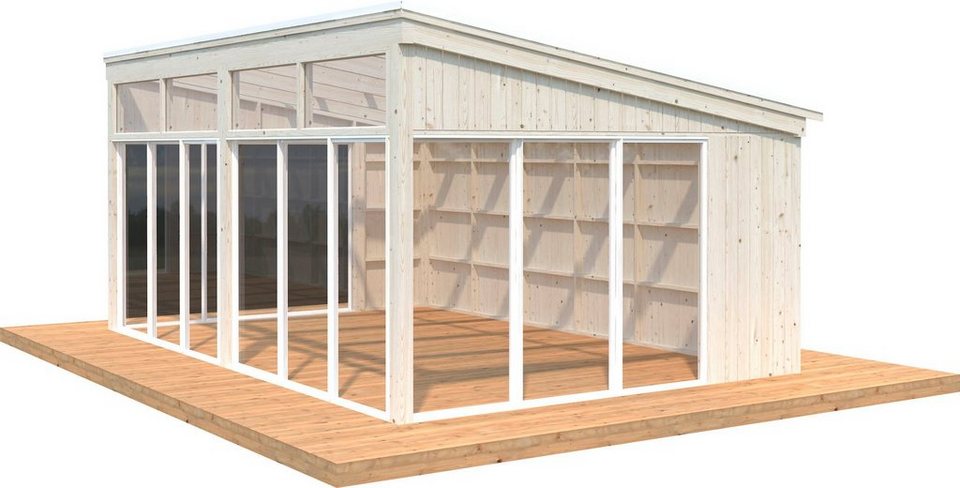 Palmako Holzpavillon »Nova«, mit Doppelstegplatten, BxT: 617×397 cm, natur