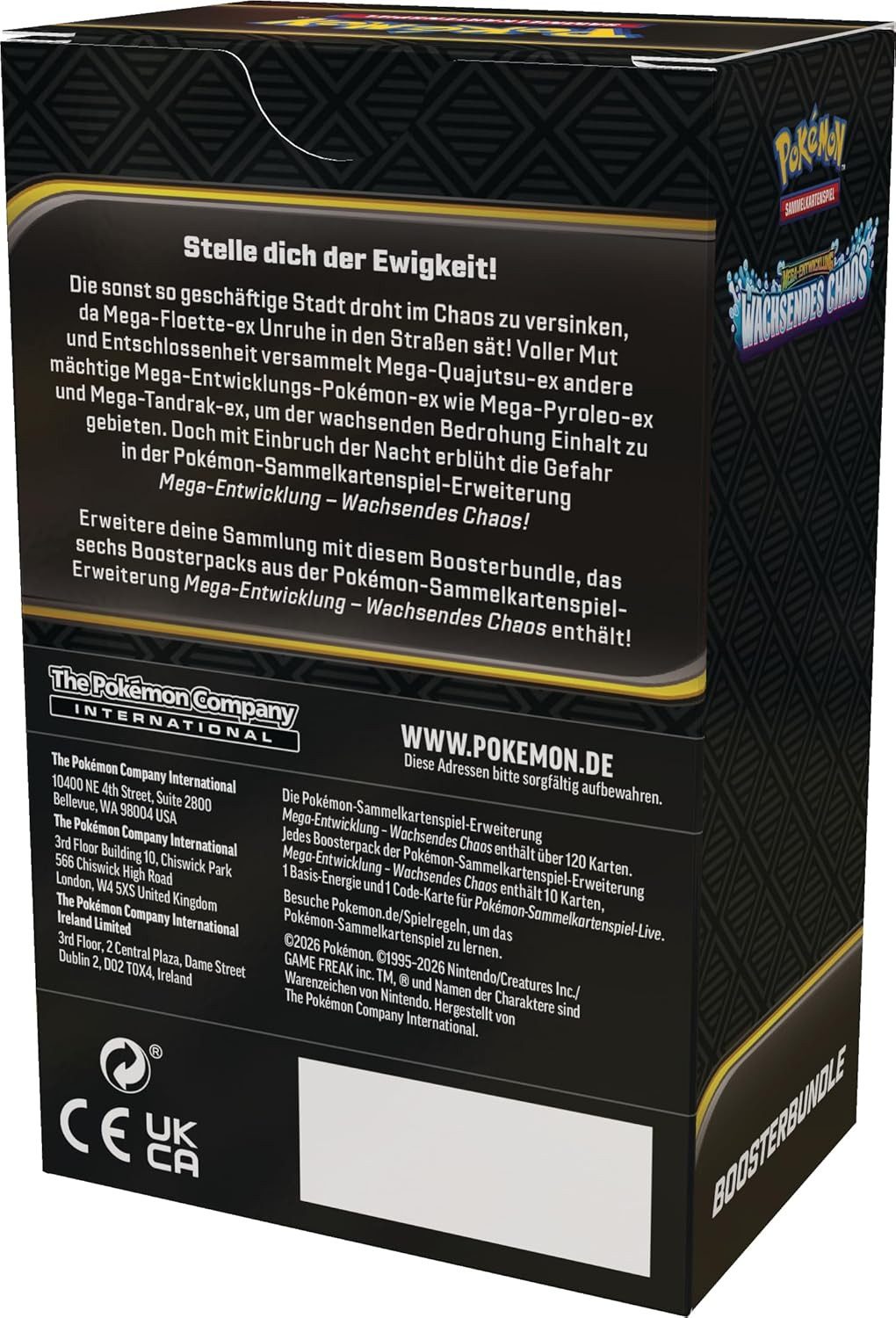 POKÉMON Sammelkarte Mega-Entwicklung – Wachsendes Chaos Boosterbundle Deutsch, Enthält 6 Booster Packs