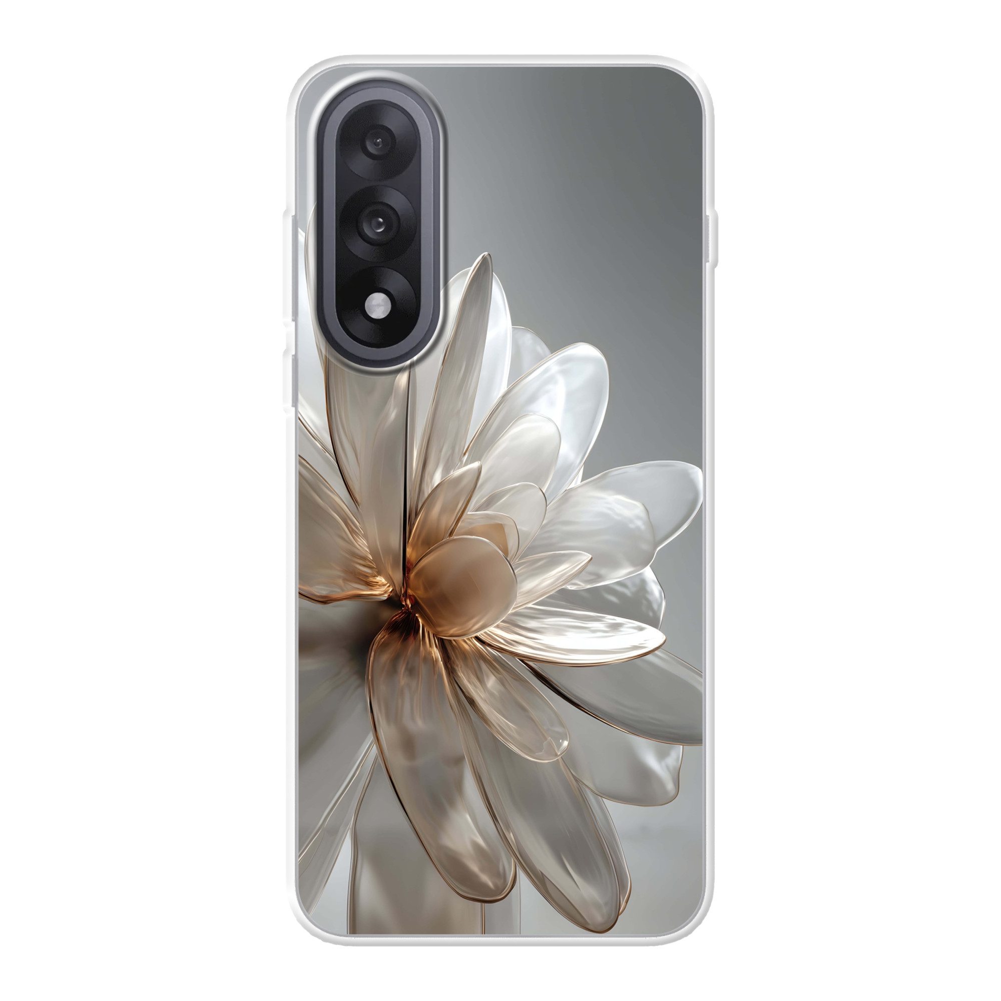 MuchoWow Handyhülle für OnePlus Nord 5 Blume - Weiß - Neutral, Handy Case, Silikon, Bumper Case Dünn
