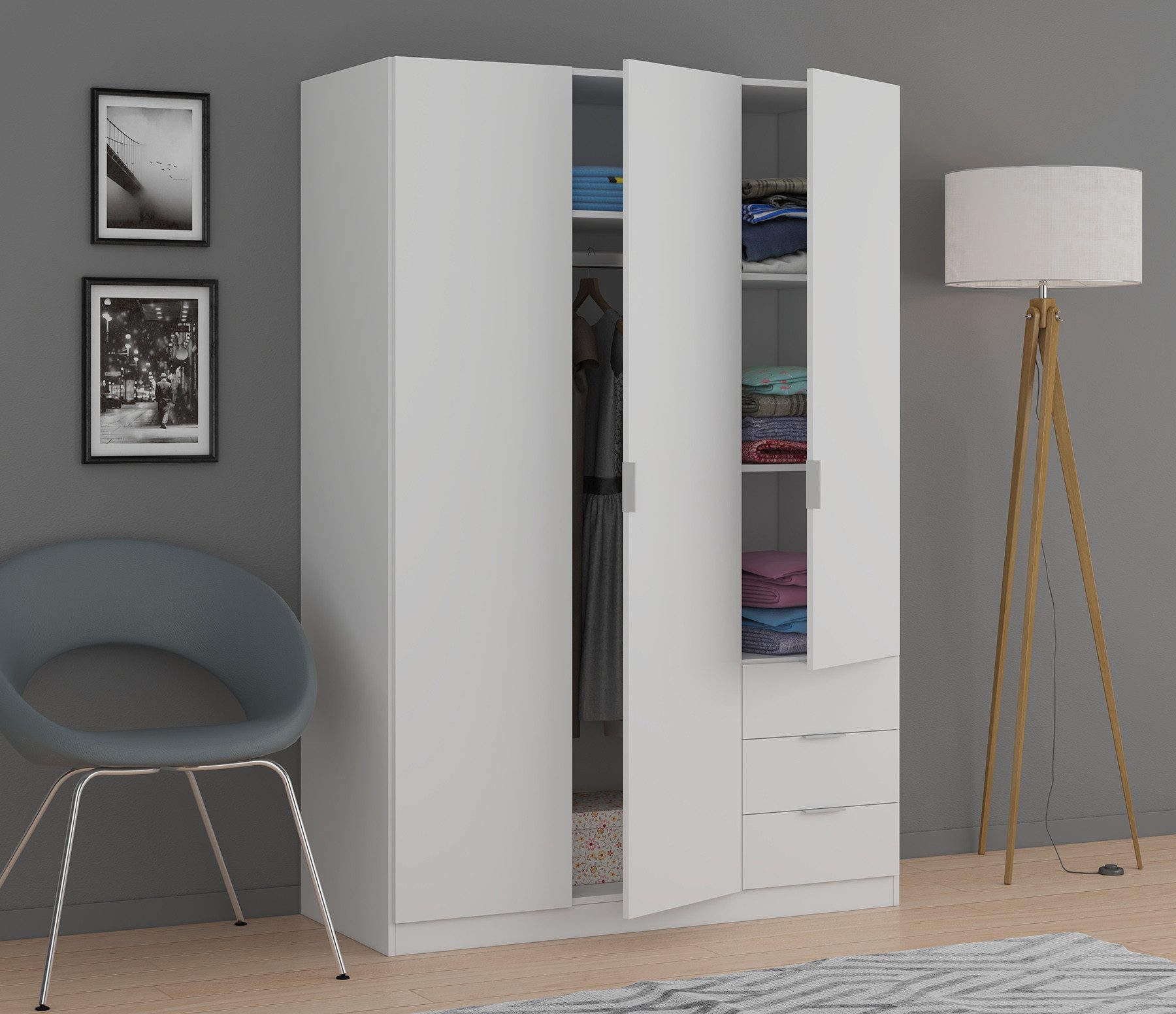 FORES HABITAT Kleiderschrank 3 Schübe, in günstig online kaufen