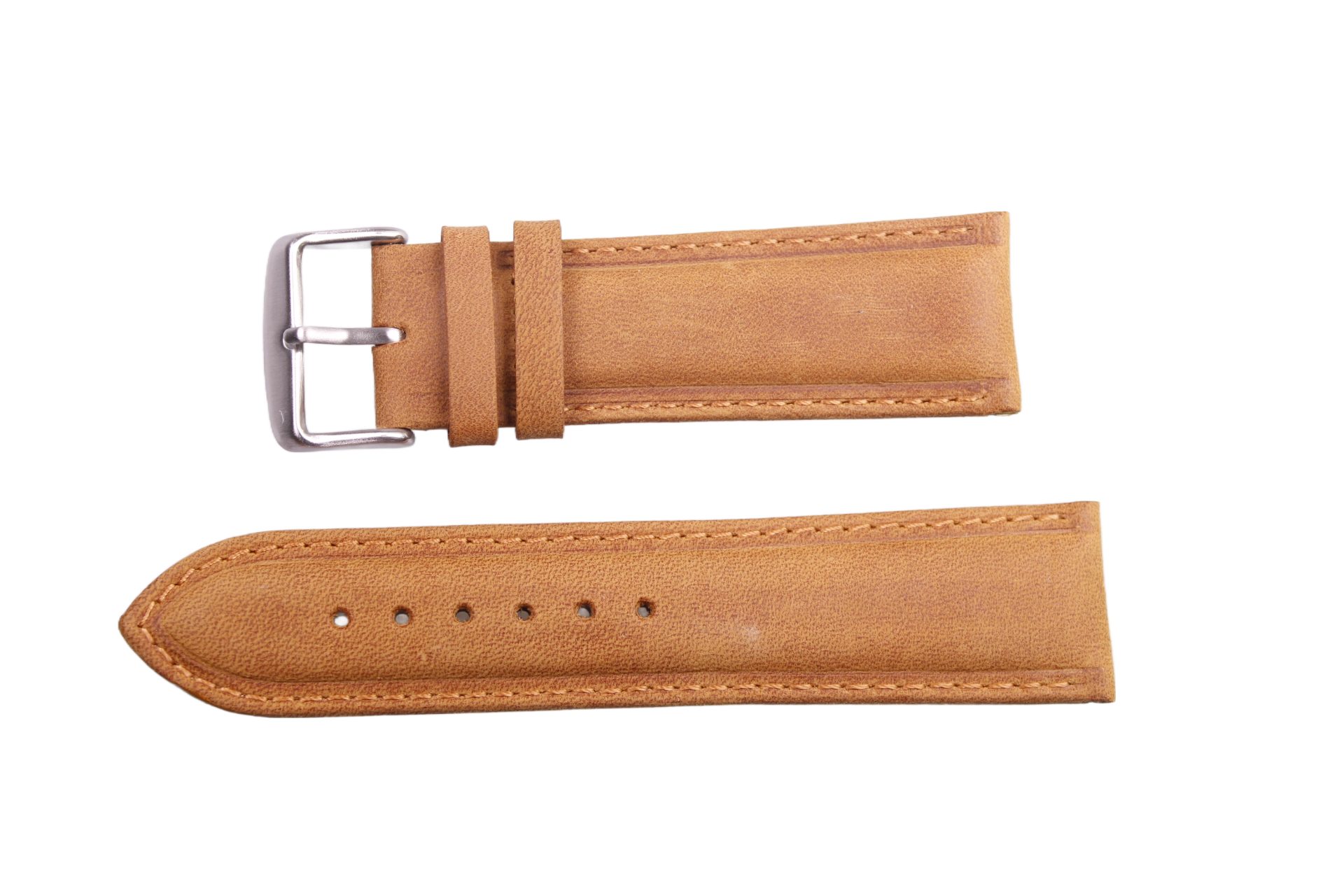 Eichmüller Uhrenring Uhrenband aus Leder in Hellbraun 24 mm, (2-tlg), Echt Leder