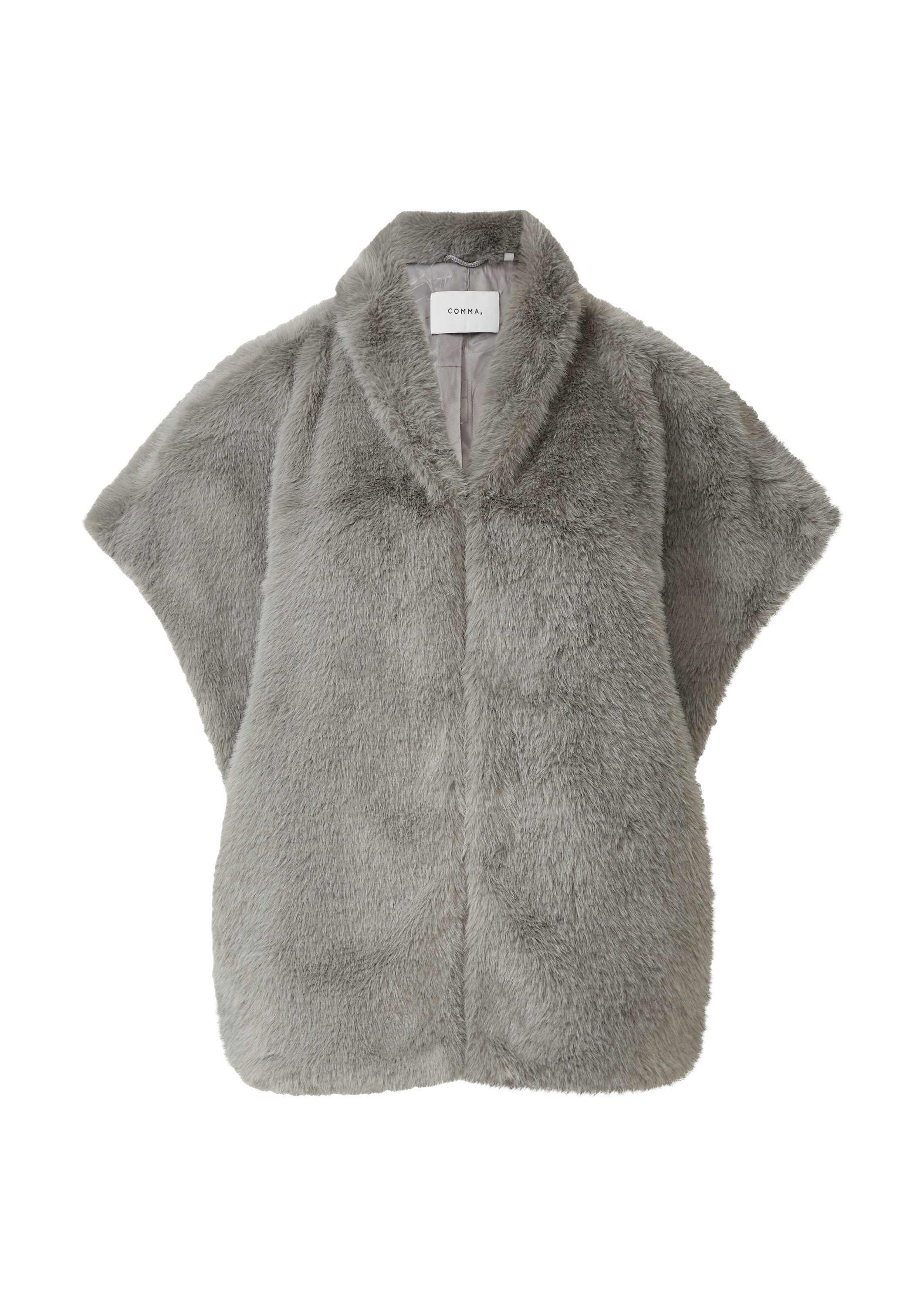 comma Outdoorjacke Outdoor-Weste Weite ärmellose Weste aus Webpelz günstig online kaufen