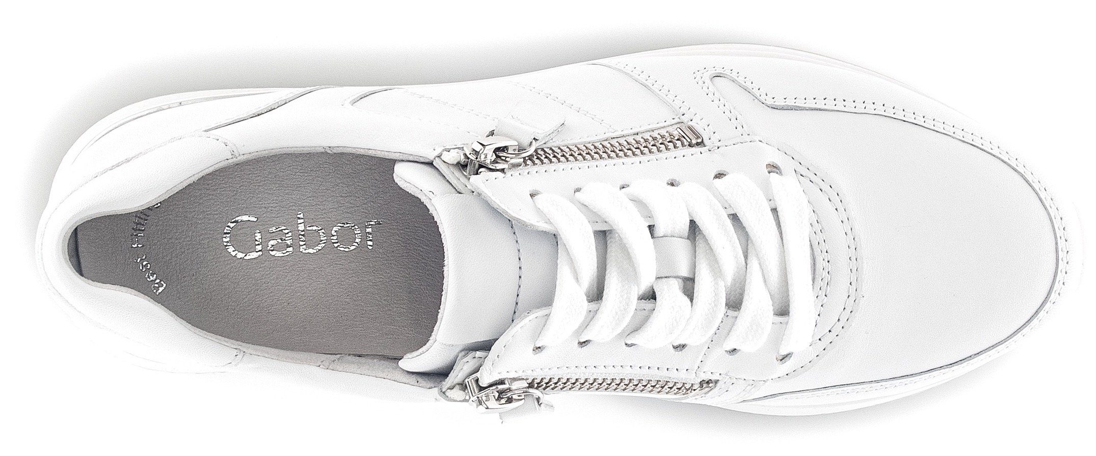 Gabor Keilsneaker mit Metallic-Details weiß