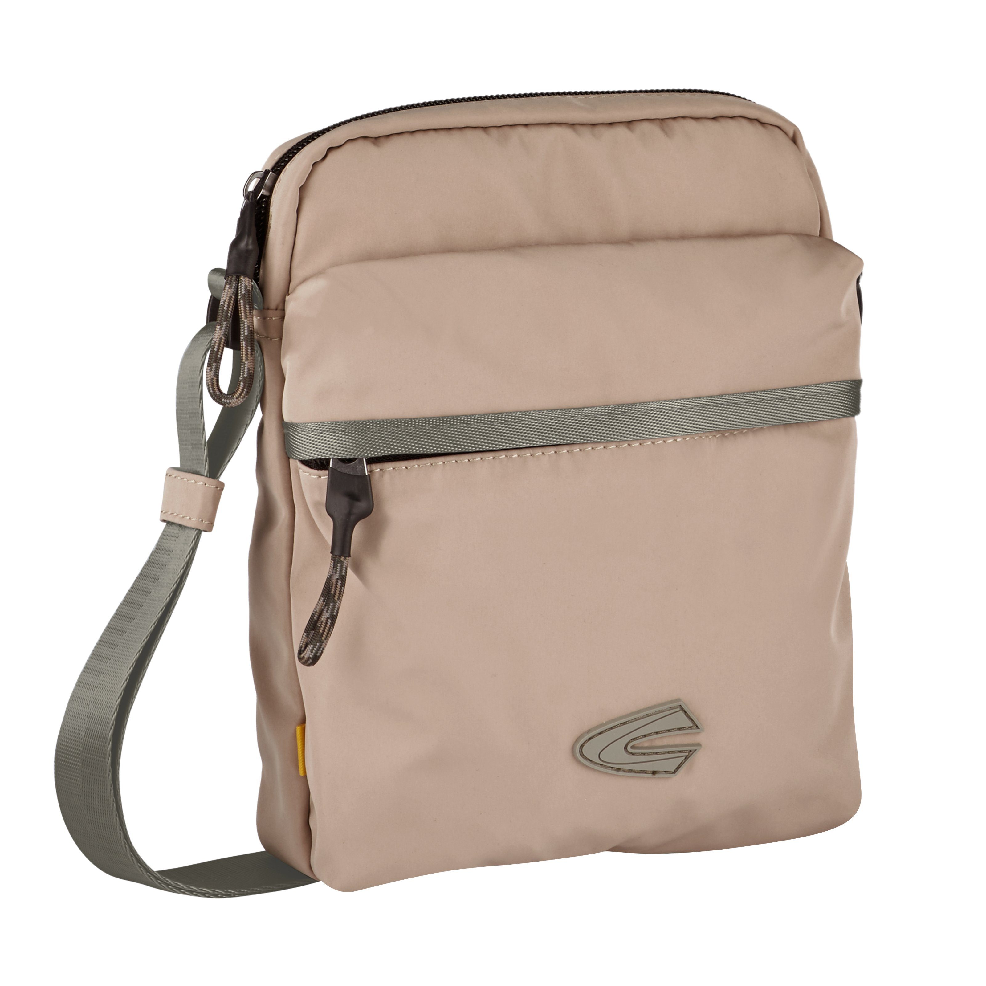 camel active Umhängetasche Terra, Kleine Umhängetasche aus recyceltem Nylon  und aufgesetzter Tasche