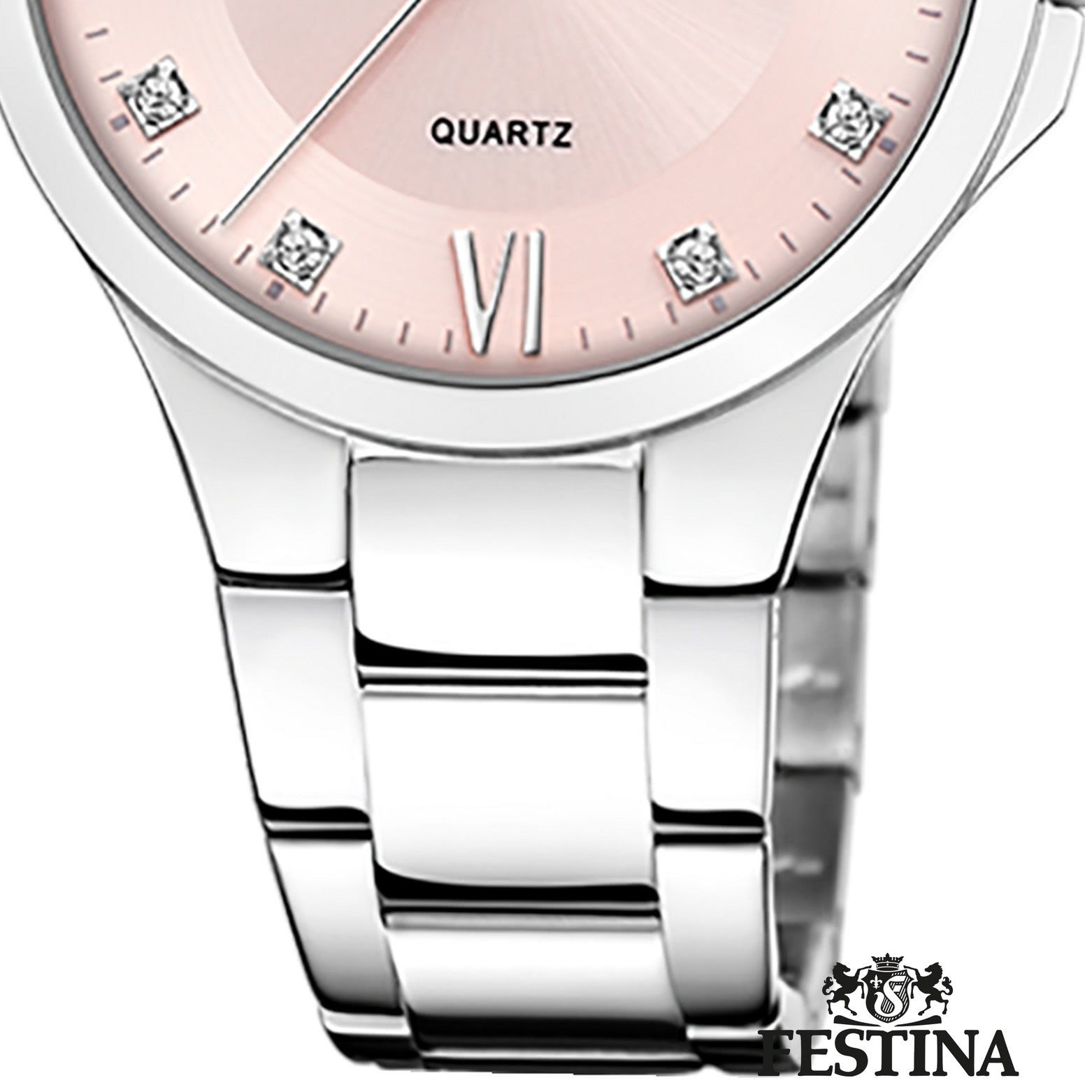 Festina Quarzuhr Festina Damenuhr Mademoiselle, (Analoguhr), Damen Armbanduhr rund, Edelstahlarmband silber, Fashion