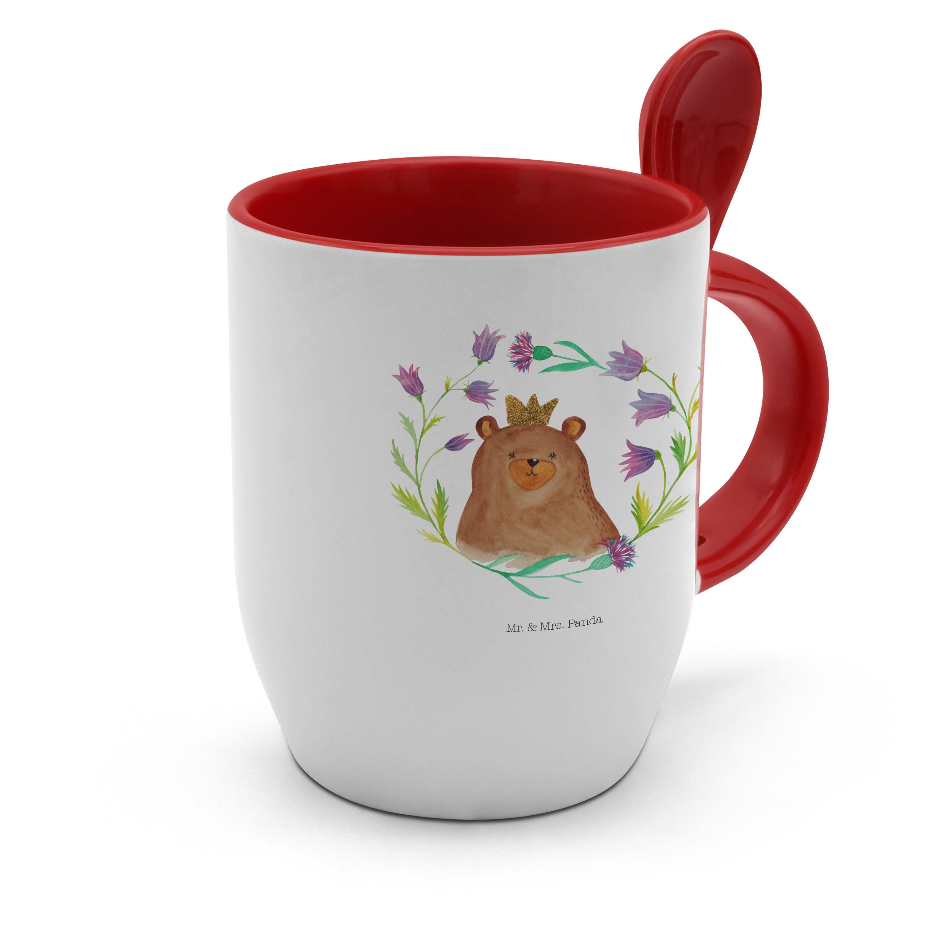 Mr. Bär Tasse, Löffel, Geschenk, Tasse - & Mrs. - Keramik Tasse Königin Tassen, Weiß Mutti, Panda mit