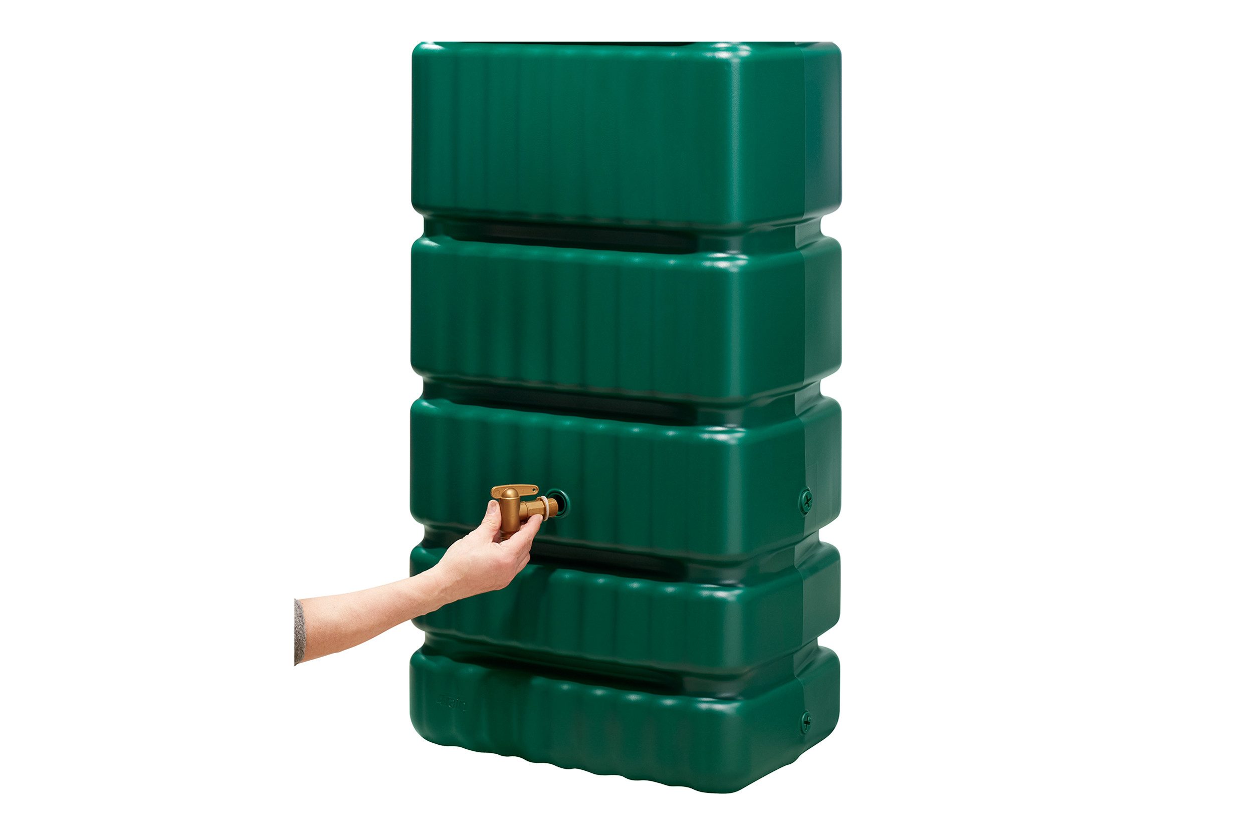 4rain Regentonne SLIM Wandtank 350 Liter dunkelgrün