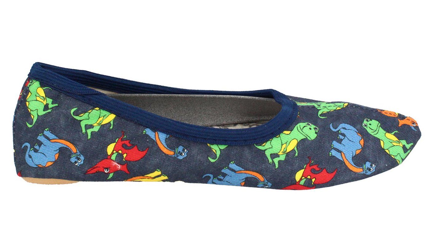 Beck Schläppchen Dinos Gymnastikschuh (für Sport, Kita, Schule und Zuhause) mit rutschfester Gummi-Laufsohle