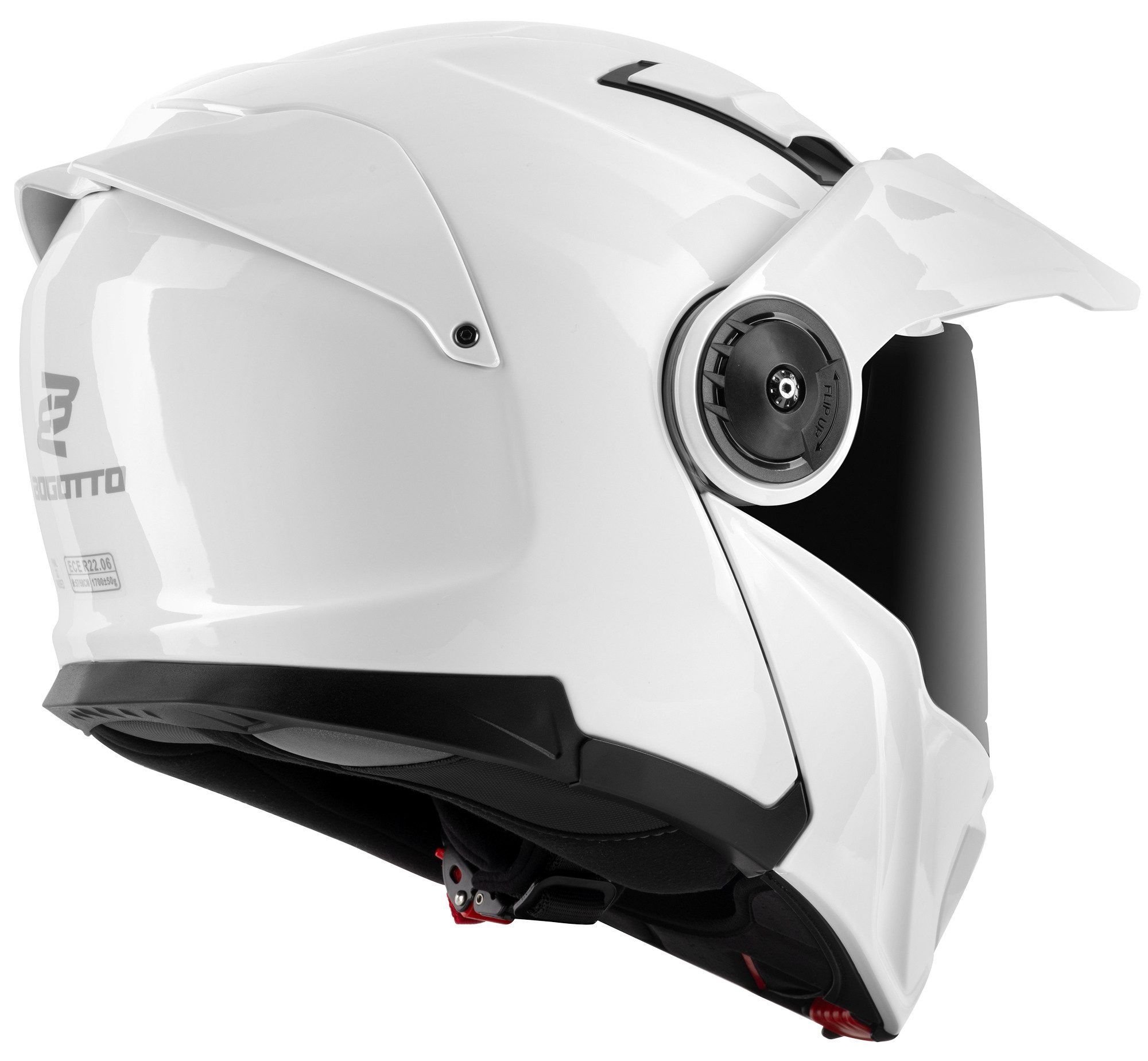 Bogotto Motocrosshelm FG-102 Fiberglass Enduro Klapphelm, vorbereitet für Kommunikationssystem,geeignet für Brillenträger,v
