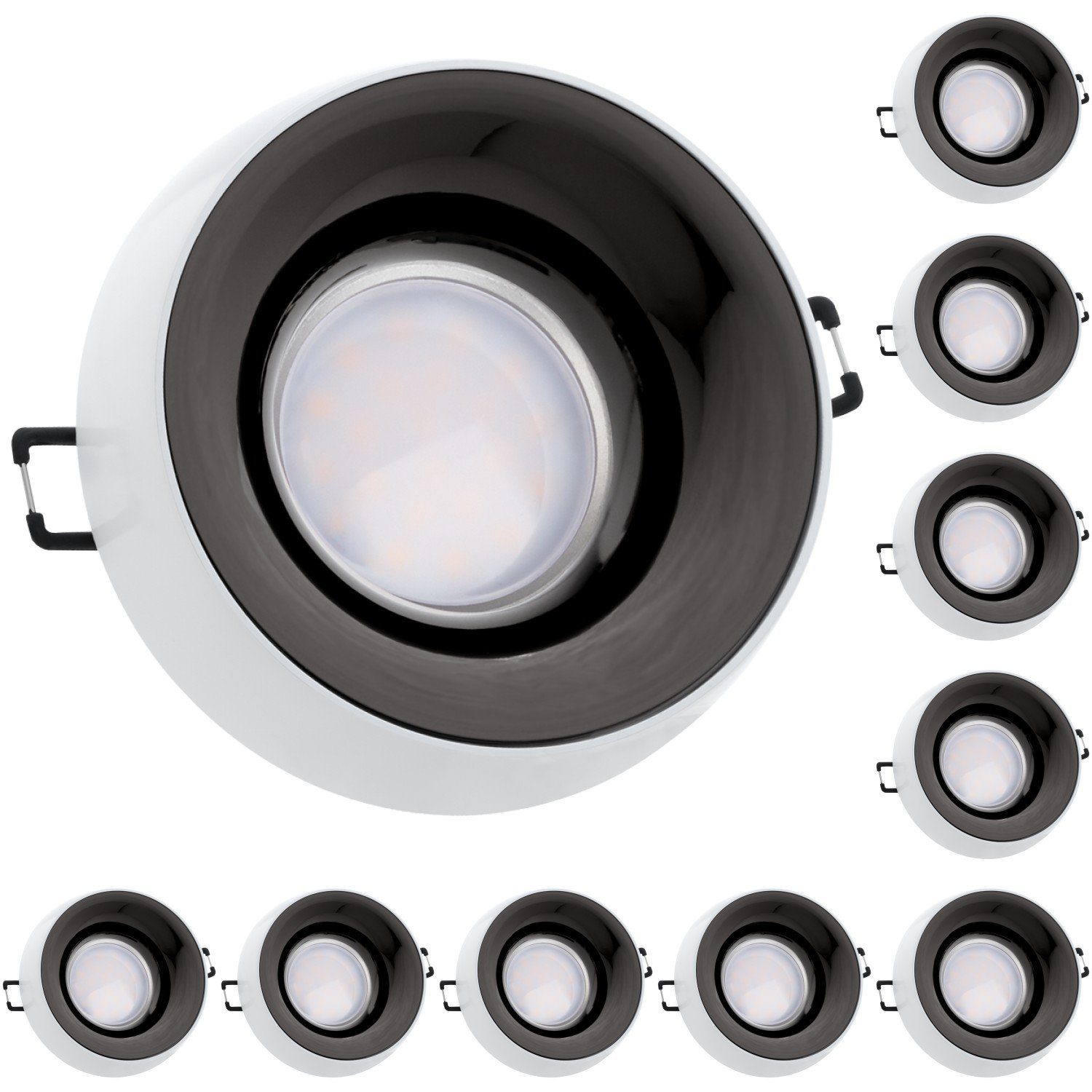 mit v LED Einbaustrahler MR16 10er Einbaustrahler Markenstrahler LED Weiß GU5.3 LEDANDO Set LED /