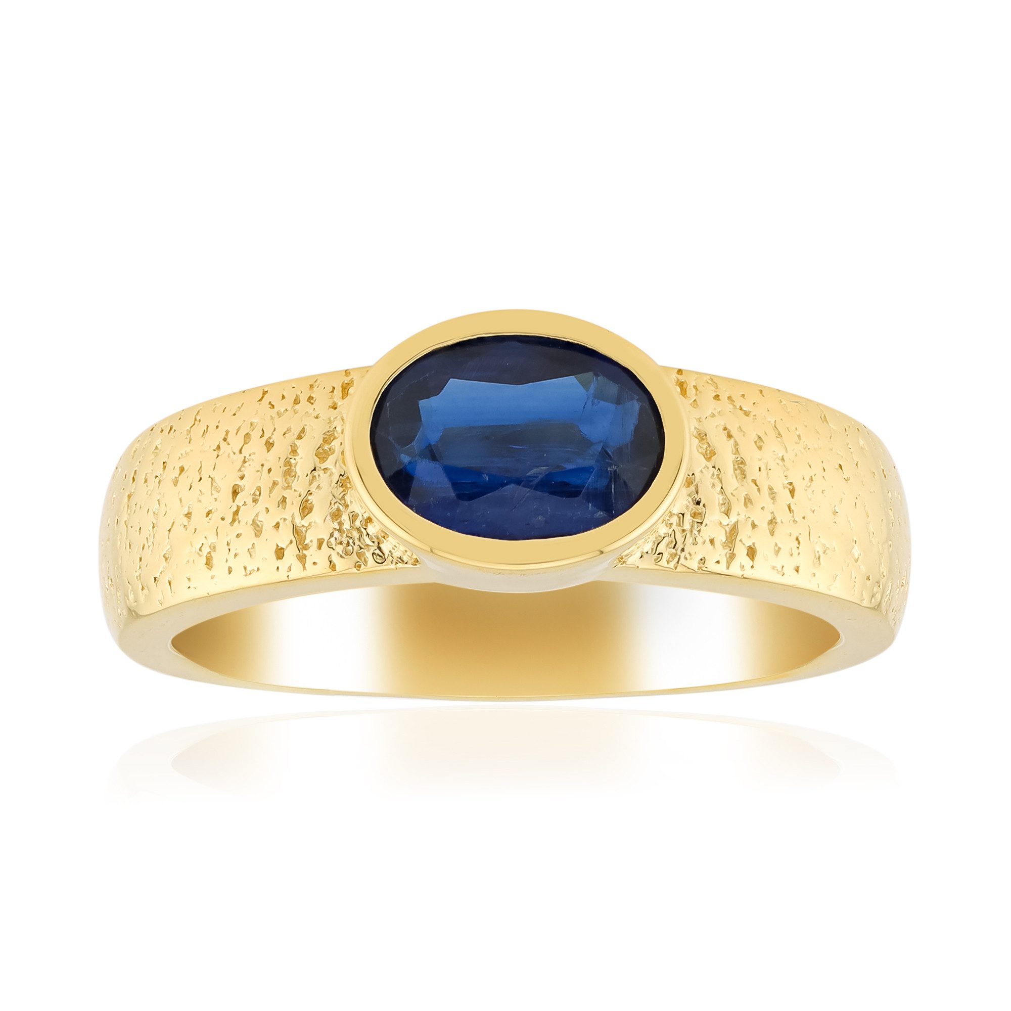 Cavill Solitärring Nepalesischer Kyanit Goldplattierter Silberring (1-tlg)
