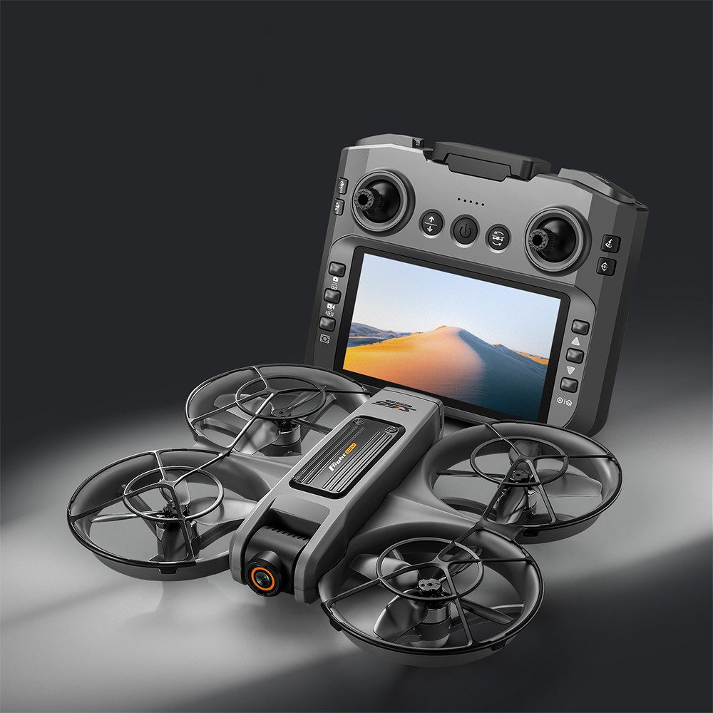 Insma RC Quadcopter mit 4,9" LCD-Fernsteuerung, Dual-HD-Kamera Drohne (480P HD, WLAN-FPV, Hindernisvermeidung, optischem Schwebeflug, LED & 2 Akkus)