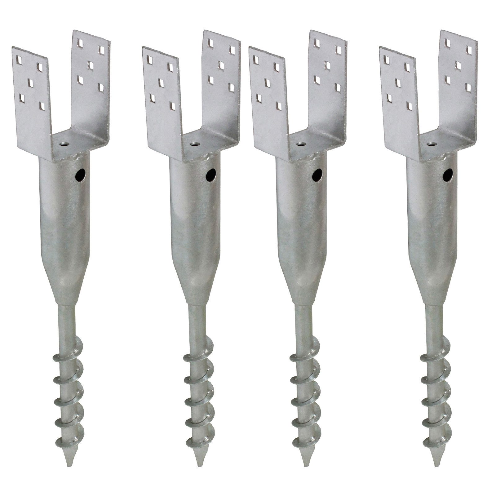 Einschraub-Bodenhülse 4x U-Profil Bodenhülse zum Einschrauben 8x8 cm 67,5 cm Länge