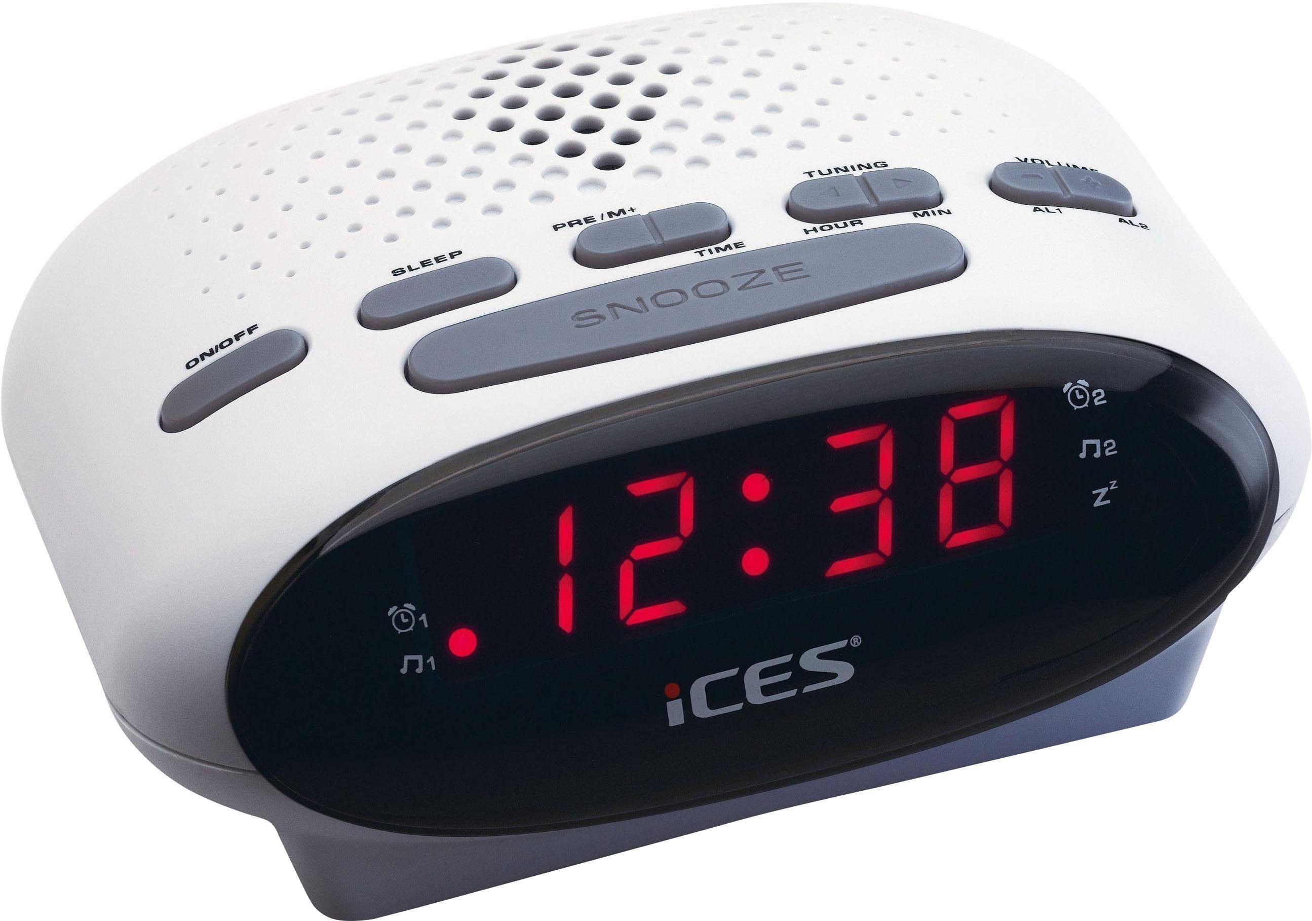 Lenco Радіо годинники ICR-210 FM-Uhrenradio mit 2 Weckzeiten und Schlummerfunktion