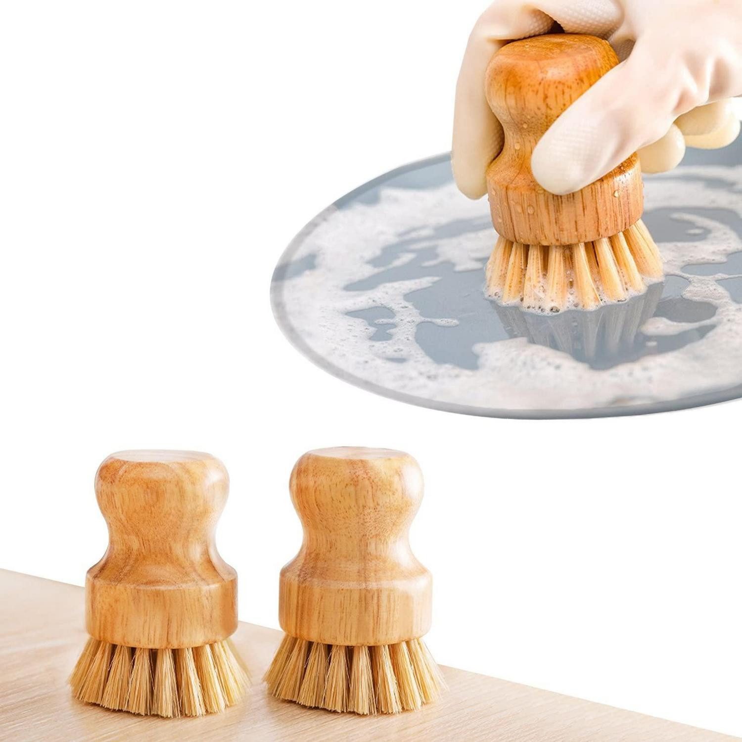 LuxusKollektion Reinigungsbürste Spülbürste 2 St. Bambus/Naturfasern, (2-tlg)