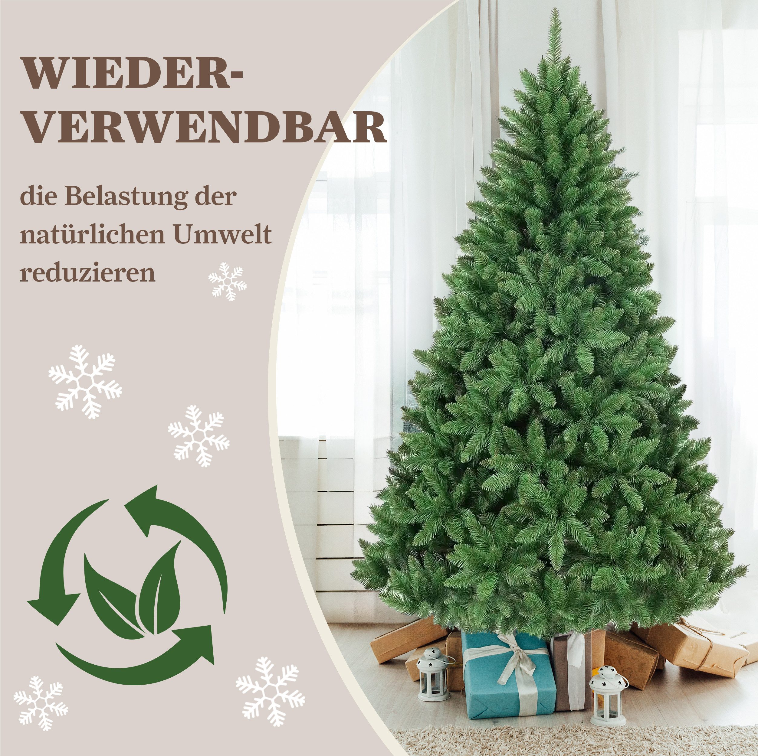 Sinaopus Künstlicher Weihnachtsbaum 210cm, Weihnachtsbaum mit Beleuchtung, günstig online kaufen