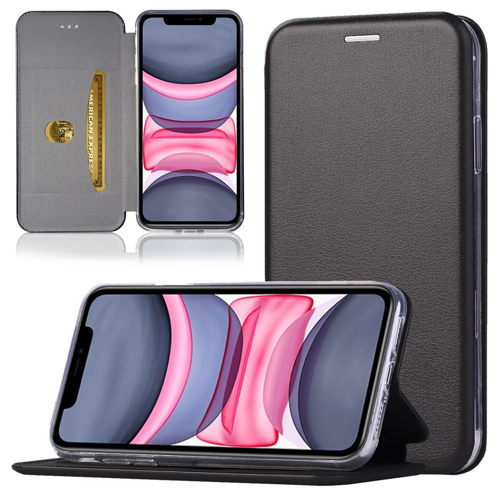 Numerva Handyhülle Hard Cover Etui für Apple iPhone 11, Flip Cover Schutz Hülle Tasche